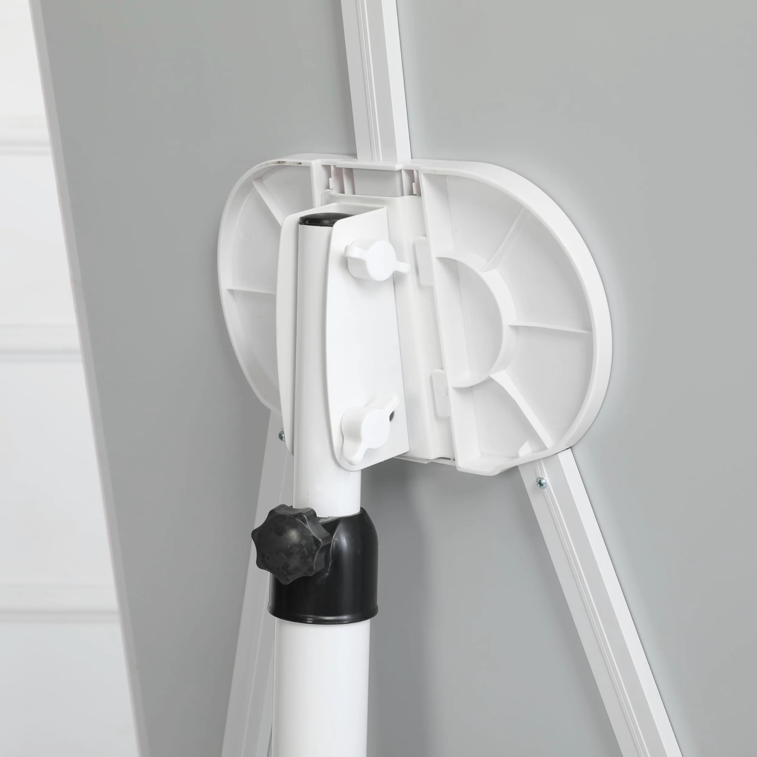 Lavagna in Vetro Temprato con Supporto, Regolabile, Bianco, 90x60 cm
