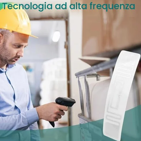 Etichette RFID UHF, 100 Pezzi 73x20mm 860 a 960 MHz UR108 Chip Etichetta di Identificazione Tag Elettronica Riutilizzabile Anti Contraffazione per la Gestione delle Risorse
