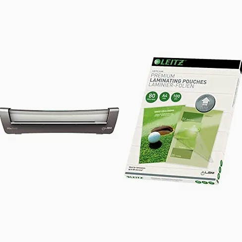 LEITZ iLAM, Plastificatrice Office PRO, Formato A3, 4 rulli + Leitz Pouch A4 80 micron (100 pezzi)