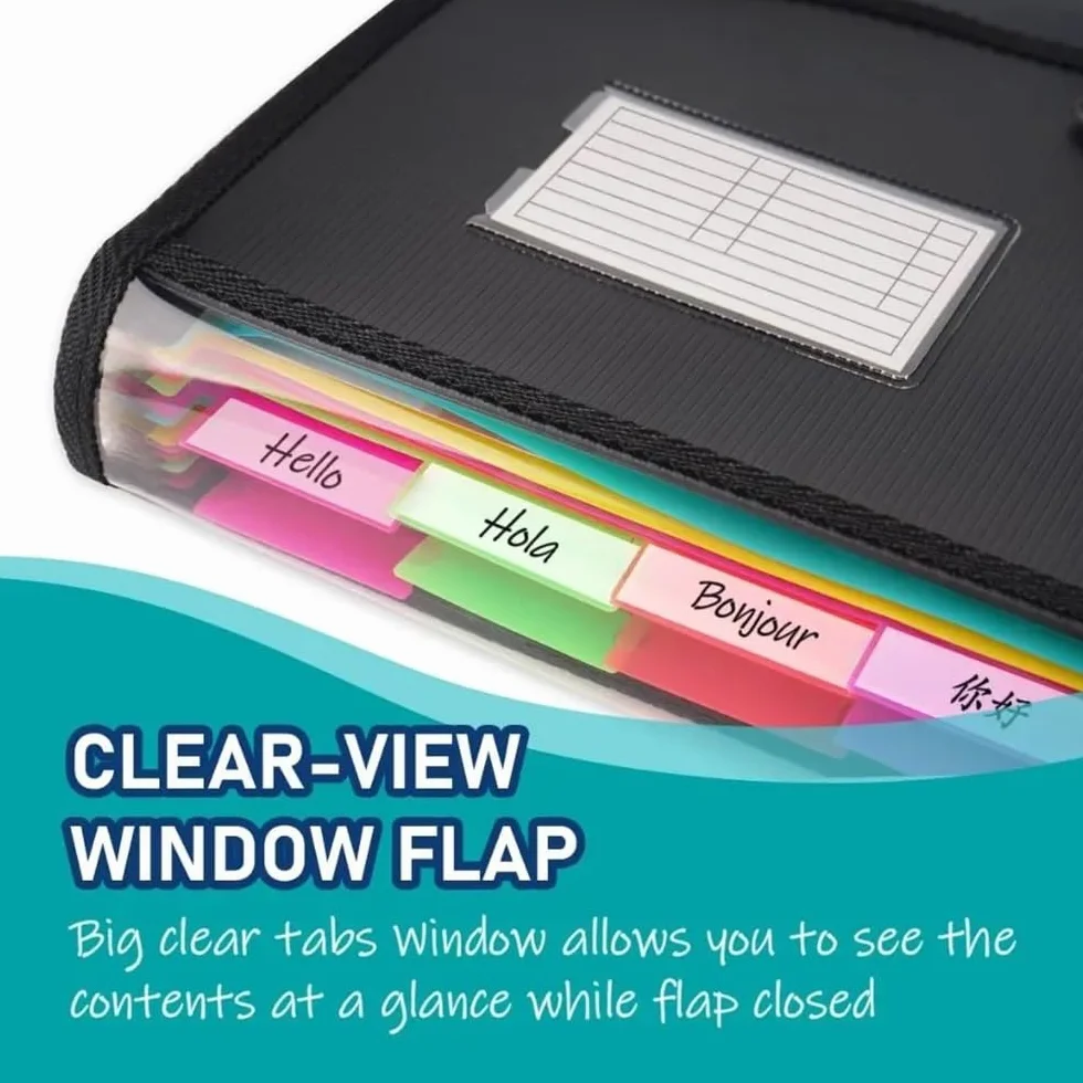 Tavoletta Portablocco Cartelle di file 13 tasche, Organizer espandibile for cartelle di file, Raccoglitore espandibile Organizer for documenti Cartella di file con schede divisorie Clipboard Portabloc