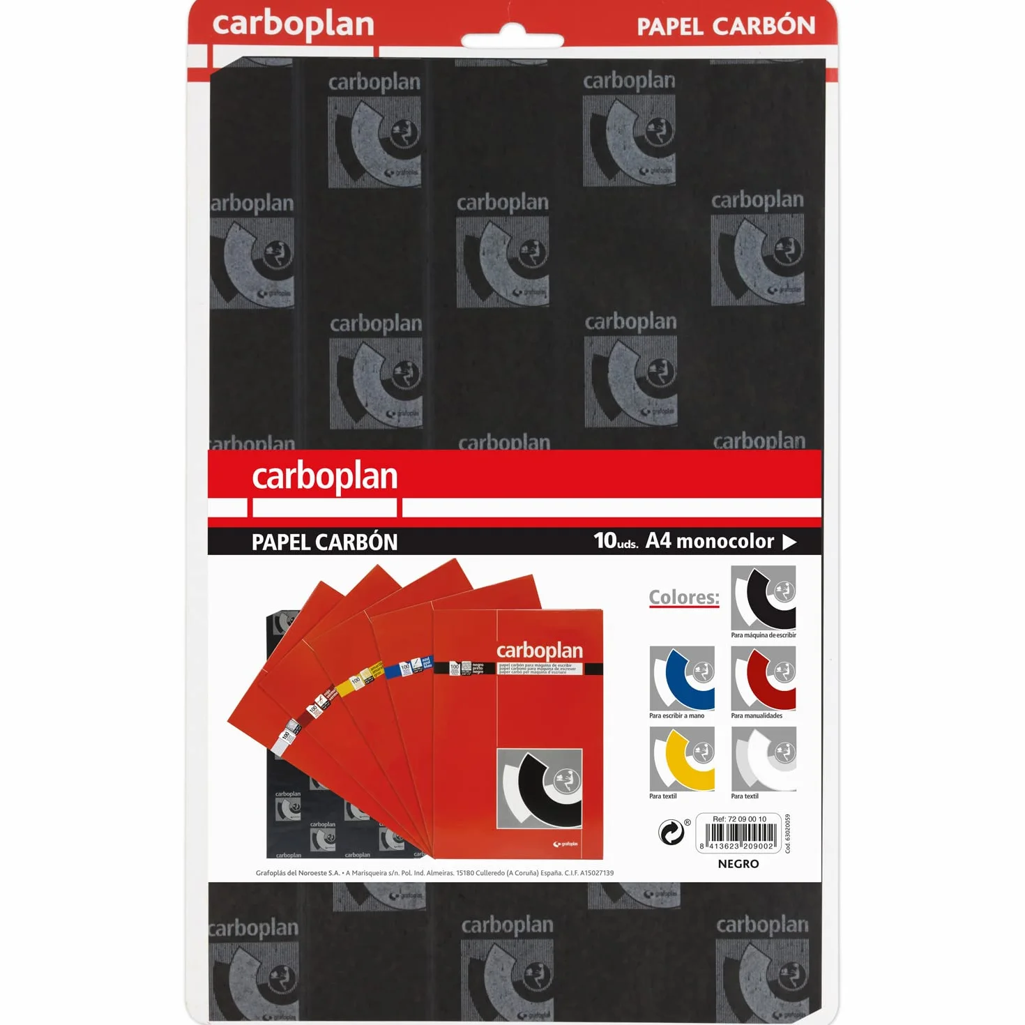 Grafoplas Carta Carbone 10 Fogli 21 x 33 cm Nero