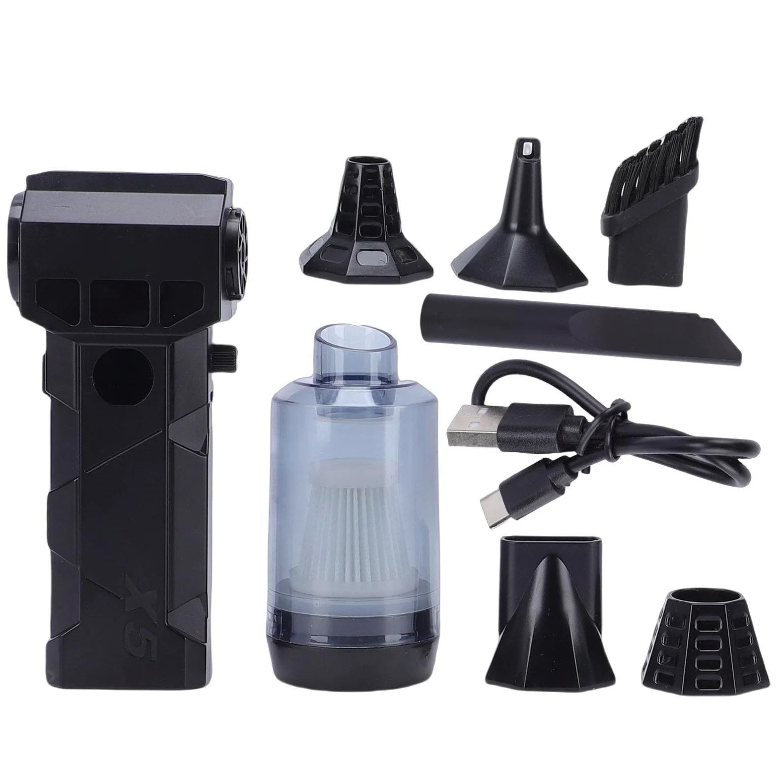 SEAFRONT Soffiatore Ad Aria Senza Fili, Pulitore Ad Aria Elettrico 150000 | Motore Brushless 52 M/s, velocità Regolabile, 2 Batterie 3000 MAh, 265 G