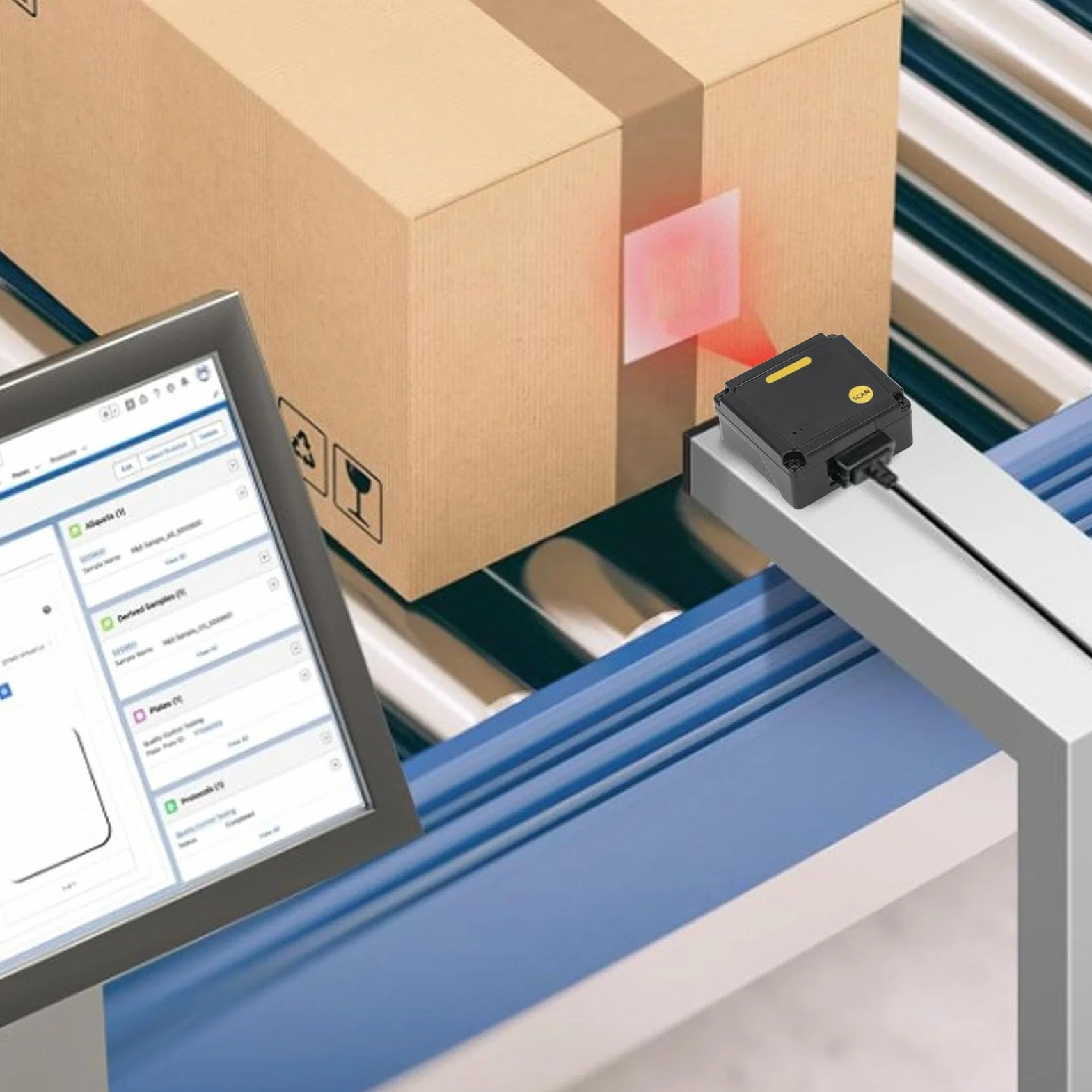 Generic Lettore di Codici a Barre a Montaggio Fisso Integrato Veloce Lettore di Codici QR 1D 2D Intelligente per Operazioni Logistiche e Ambienti di Vendita Al Dettaglio Compatto 53x47,43x24,62 Mm