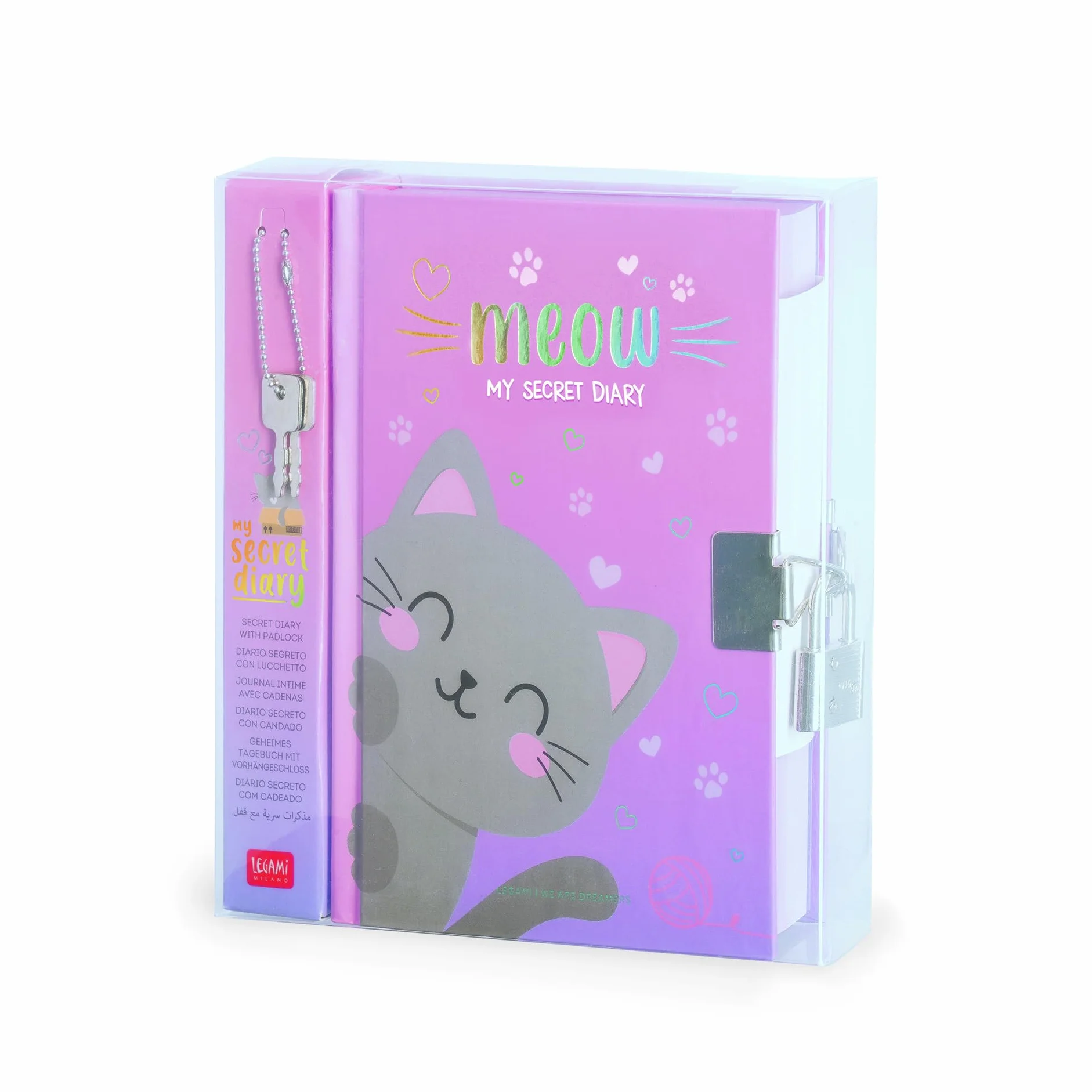 Legami Diario segreto con Lucchetto 328 Pagine 11x15,5 cm Tema Kitty