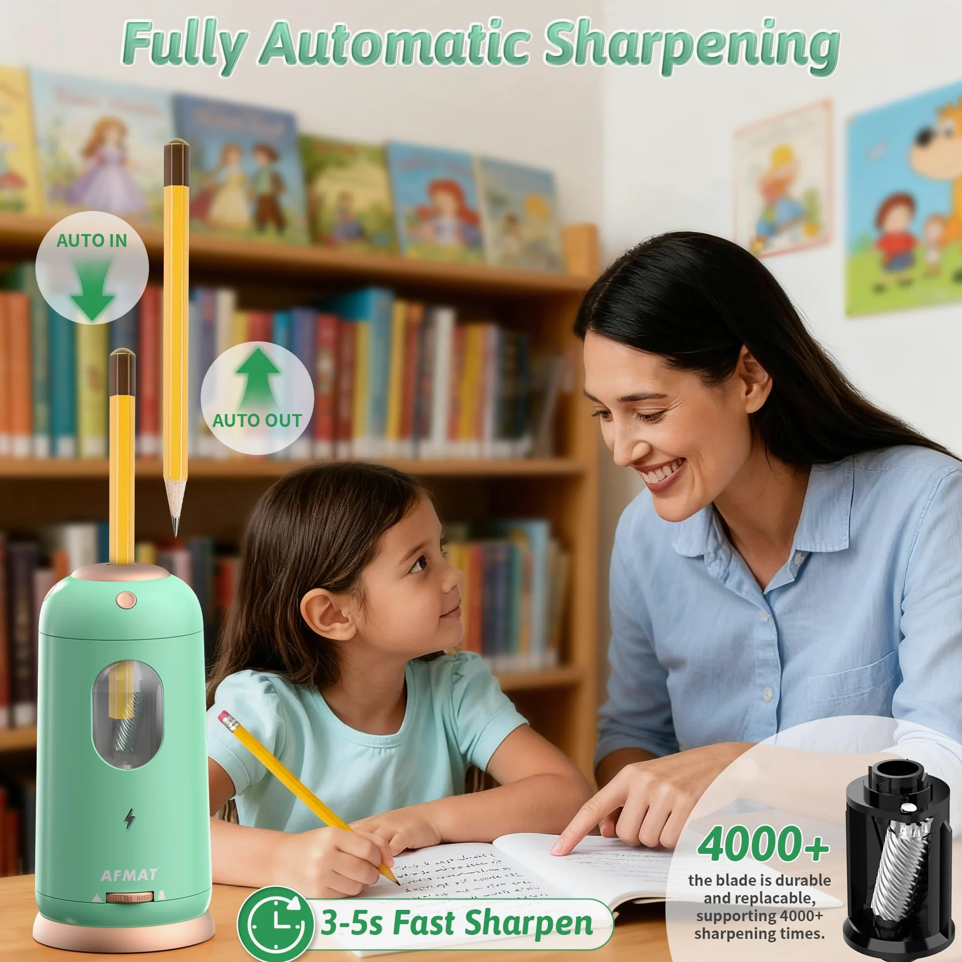 Temperamatite elettrico,Temperamatite elettrico con lattina, Temperamatite elettrico temperamatite spessore e penne sottili
