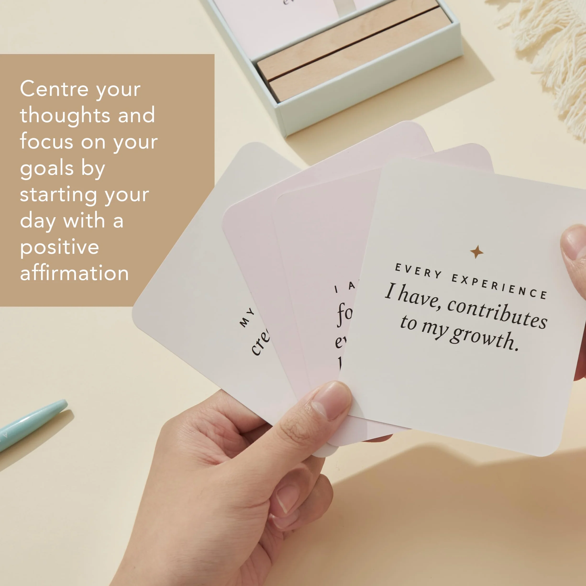 Biglietti di affermazione quotidiana per positività, meditazione, sollievo dallo stress e cura di sé