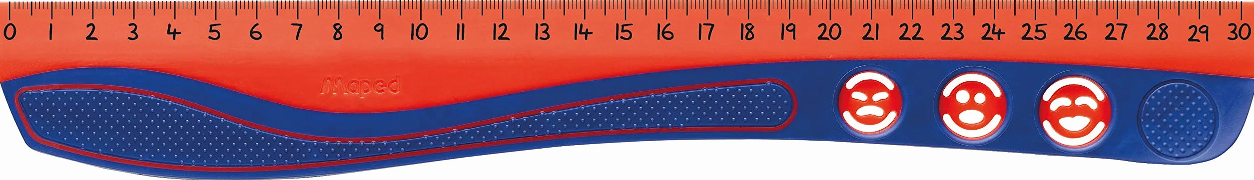 Maped KIDY'GRIP - Righello in plastica Riciclata con Gommini Antiscivolo, 30 cm, Colore: Turchese/Verde/Rosa/Arancione/Blu/Rosso