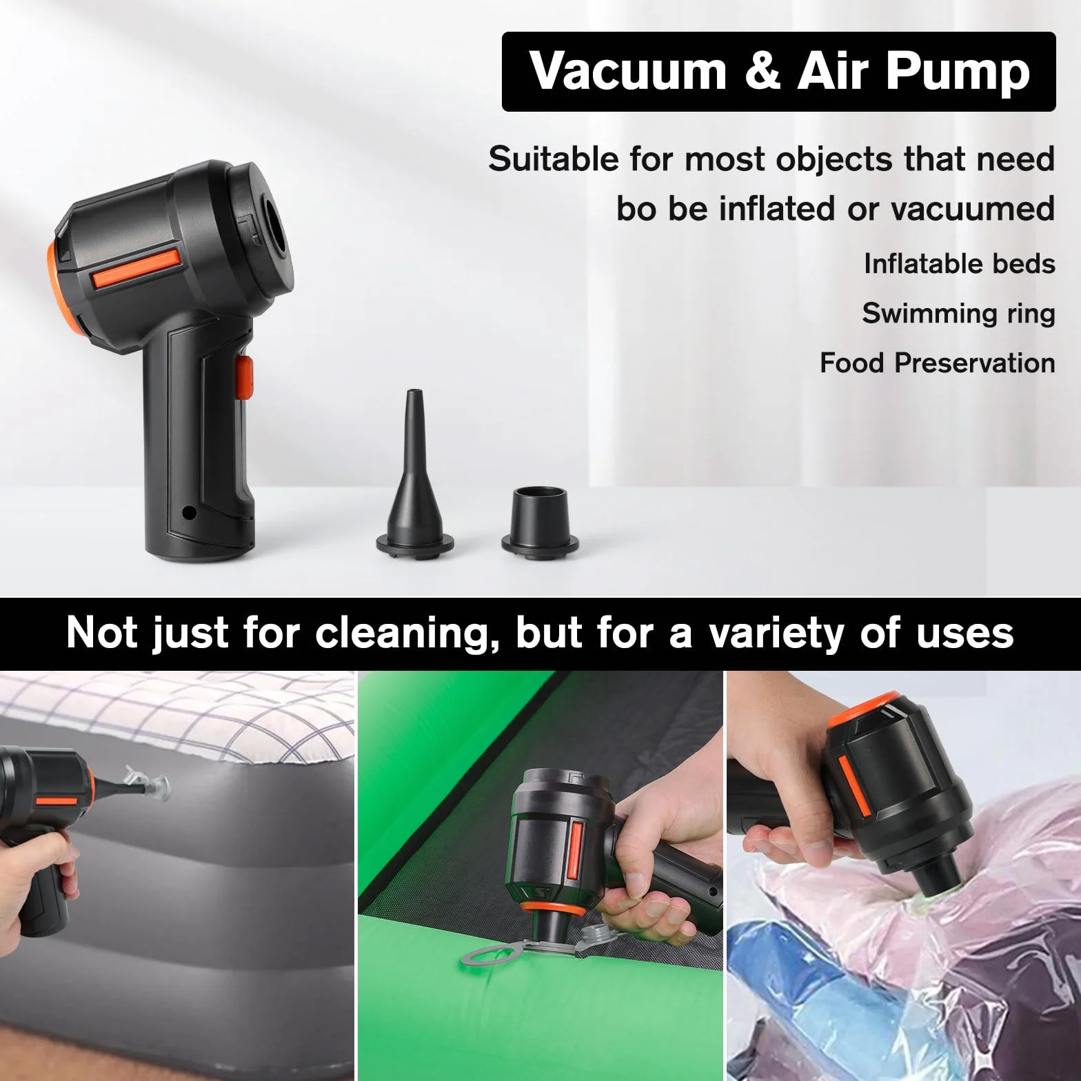 WHATOOK Compressa Aria Soffiatore & Aspirapolvere: Pulitore Elettrico Portatile, Super Potente 100.000 RPM, Ideale Per Computer, Auto, Casa e Pulizie All' Aperto(Mini Duster e Vacuum)