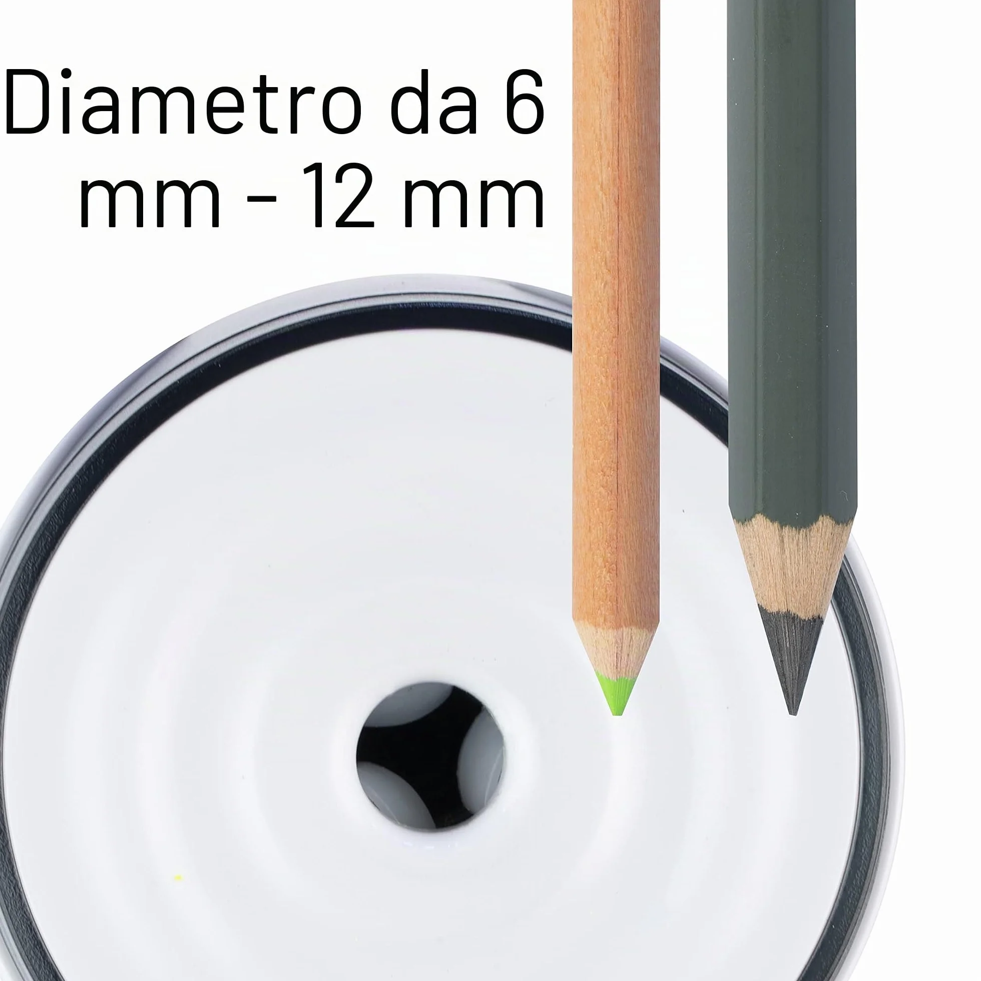 JOLLY Herbert Temperino elettrico Grande temperino elettrico per tutte le penne, anche per belle matite artistiche e matite integrali con arresto automatico bianco