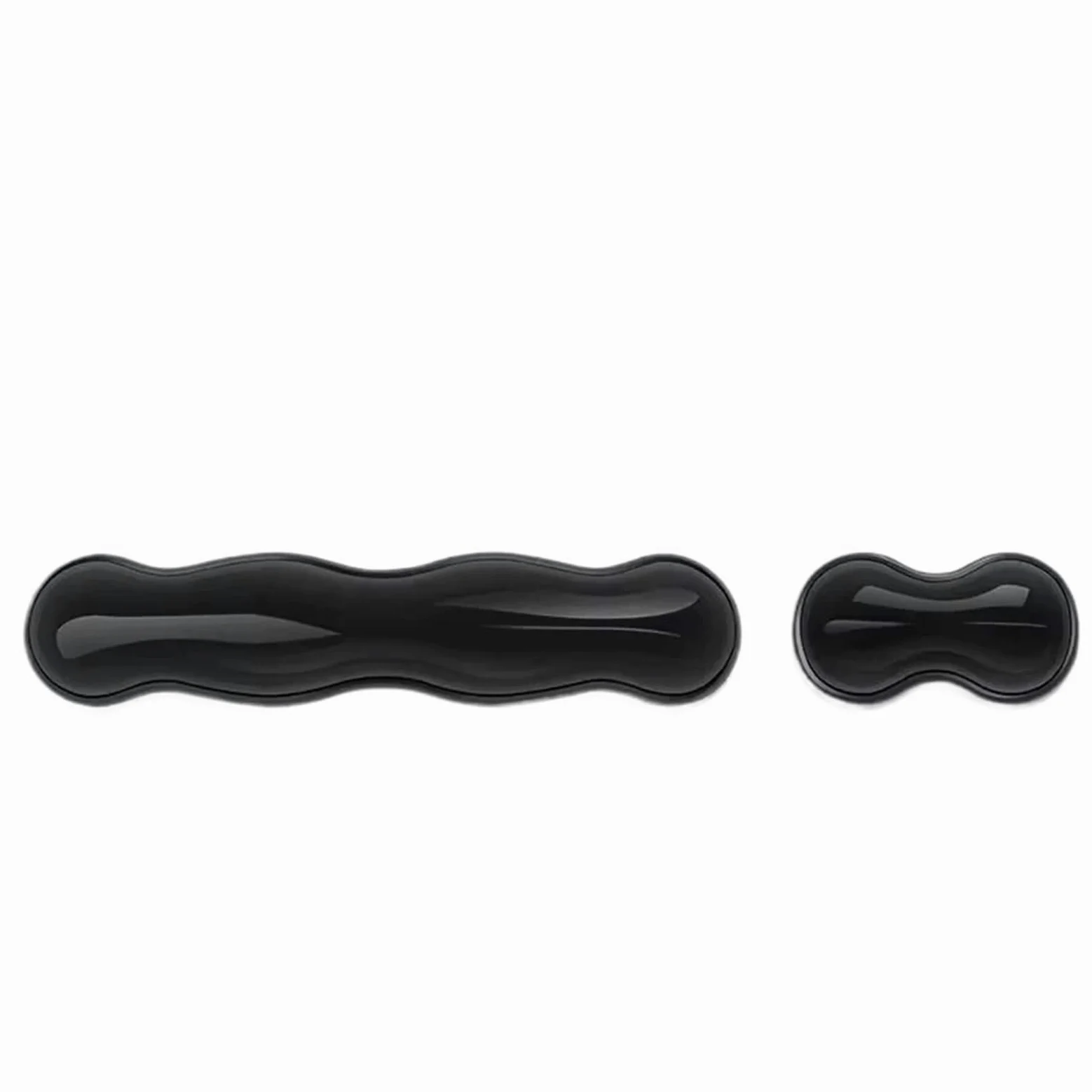 Supporto per polsi da tastiera, Poggiapolsi for mouse con tastiera in silicone Nero Bianco Dimensioni multiple(Black-Set)