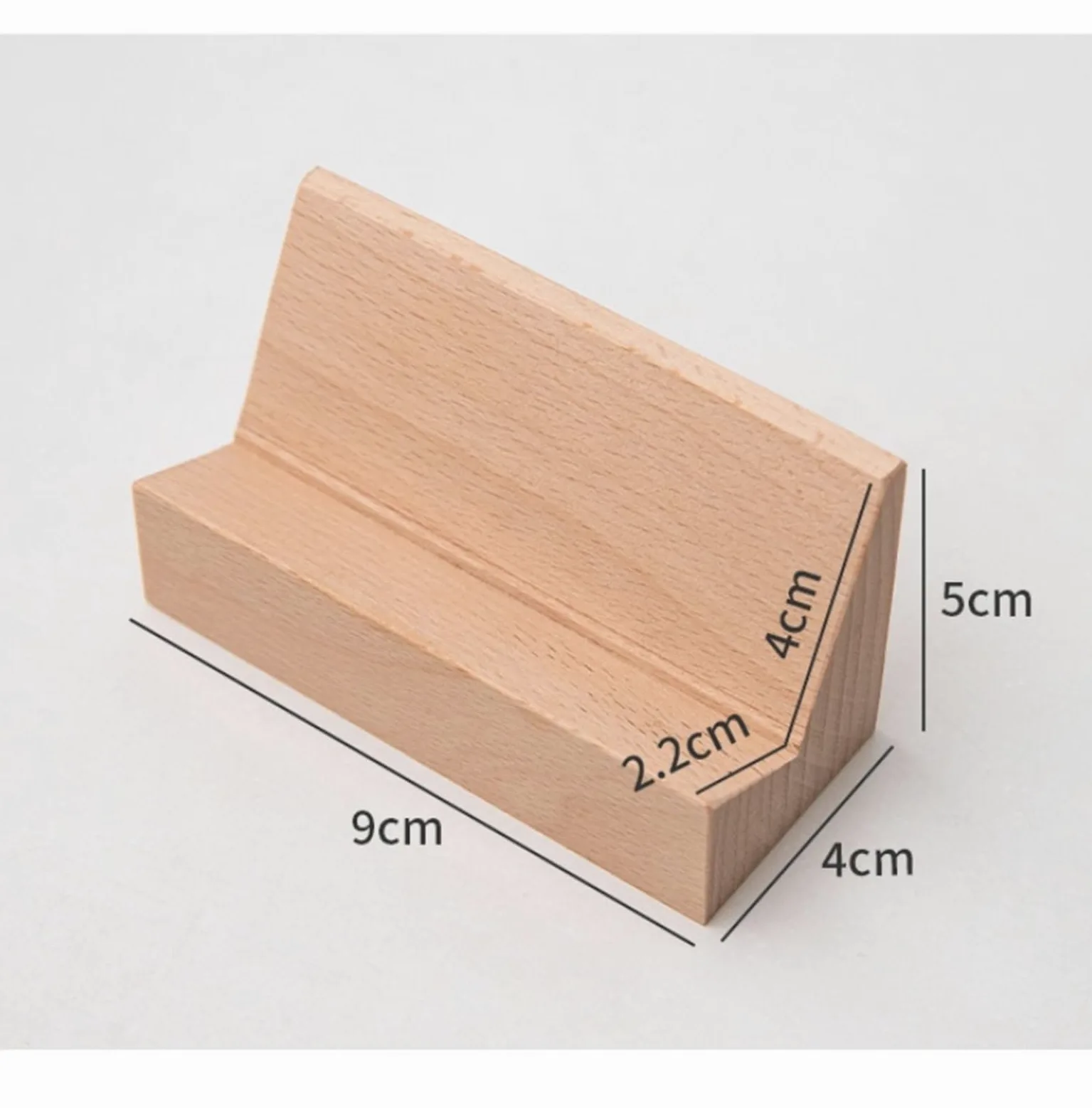 Espositore per Biglietti da Visita in Legno da scrivania, espositore per Biglietti da Visita per Ufficio, Adatto per Ufficio e casa (Naturale 9x4x5 cm)