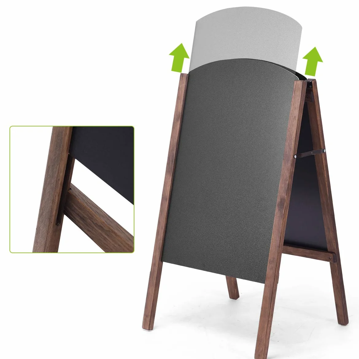 GIANTEX Lavagna con Cavalletto, Lavagna da Pavimento, Lavagna da Terra in Legno, Lavagna Pieghevole, con Cornice e Pennarelli, per Bar, Ristorante, Negozio, Nero, (60 X 80 X101cm)