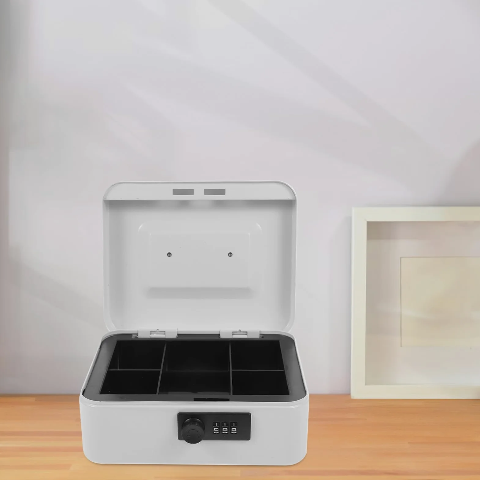 Scatola per Soldi in Ferro con Serratura a Codice, Elemento Decorativo Classico, Capiente per Contanti e Monete, per Ufficio e Casa