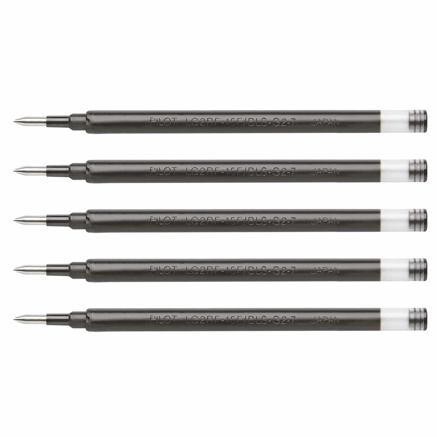 Pilot G2 07 Ricariche per penna gel, 5 pezzi, nero