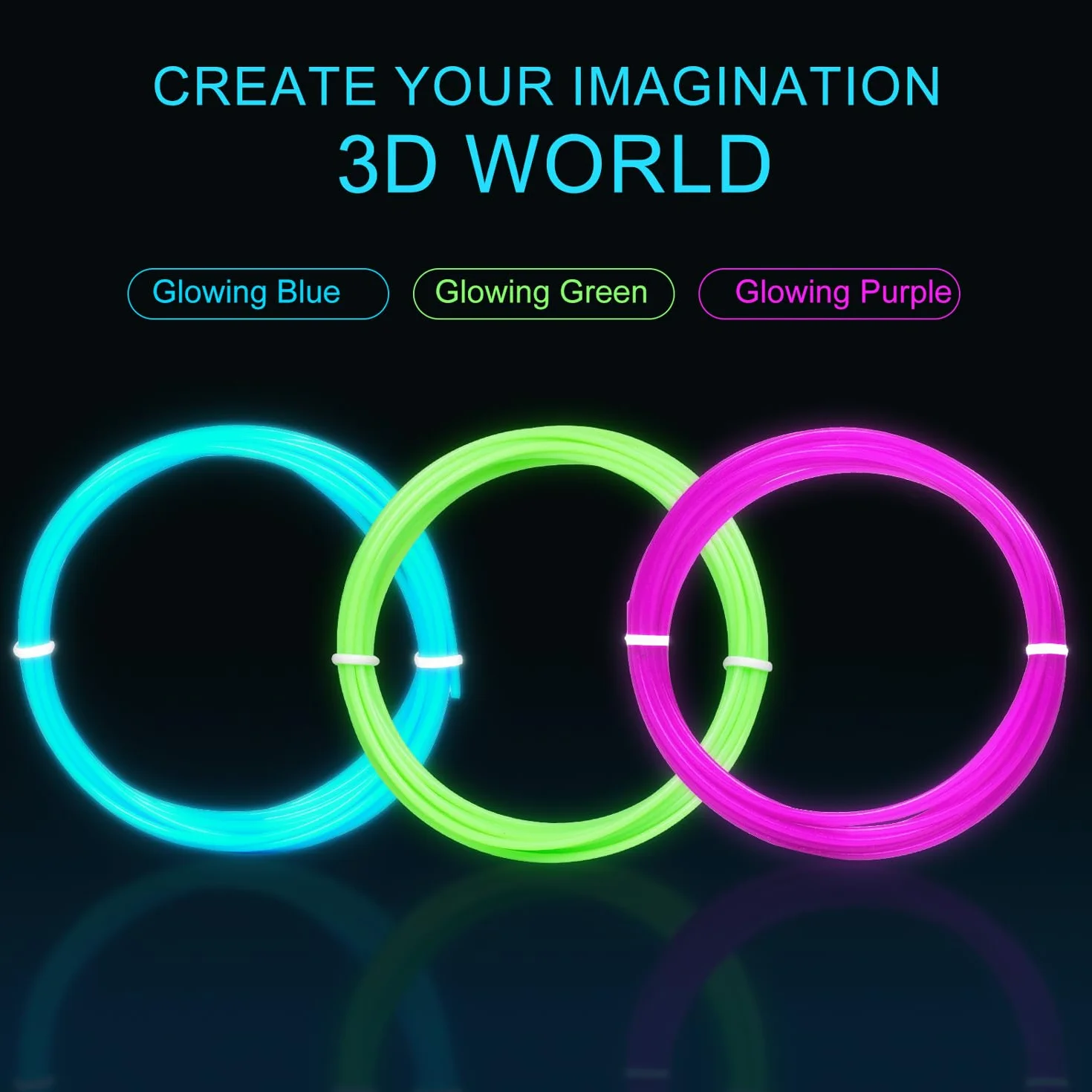 Kretrum 28 Colori Filamento Penna 3D PLA 1.75mm 3M Totale 276 Piede Glow Sparkly