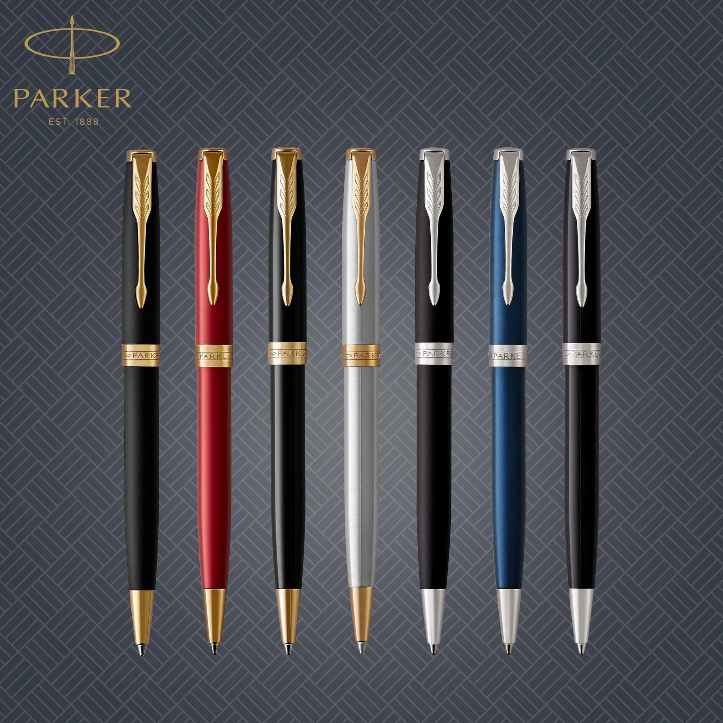 Parker Sonnet penna a sfera nero opaco finiture palladio pennino medio Confezione regalo
