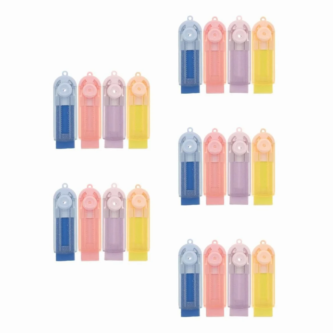 DOITOOL 5 Set Erasers Portatili Per Studenti Cancellini Estraibili Per Scuola E Test Per Cancelleria Scolastica 4 Pezzi*5