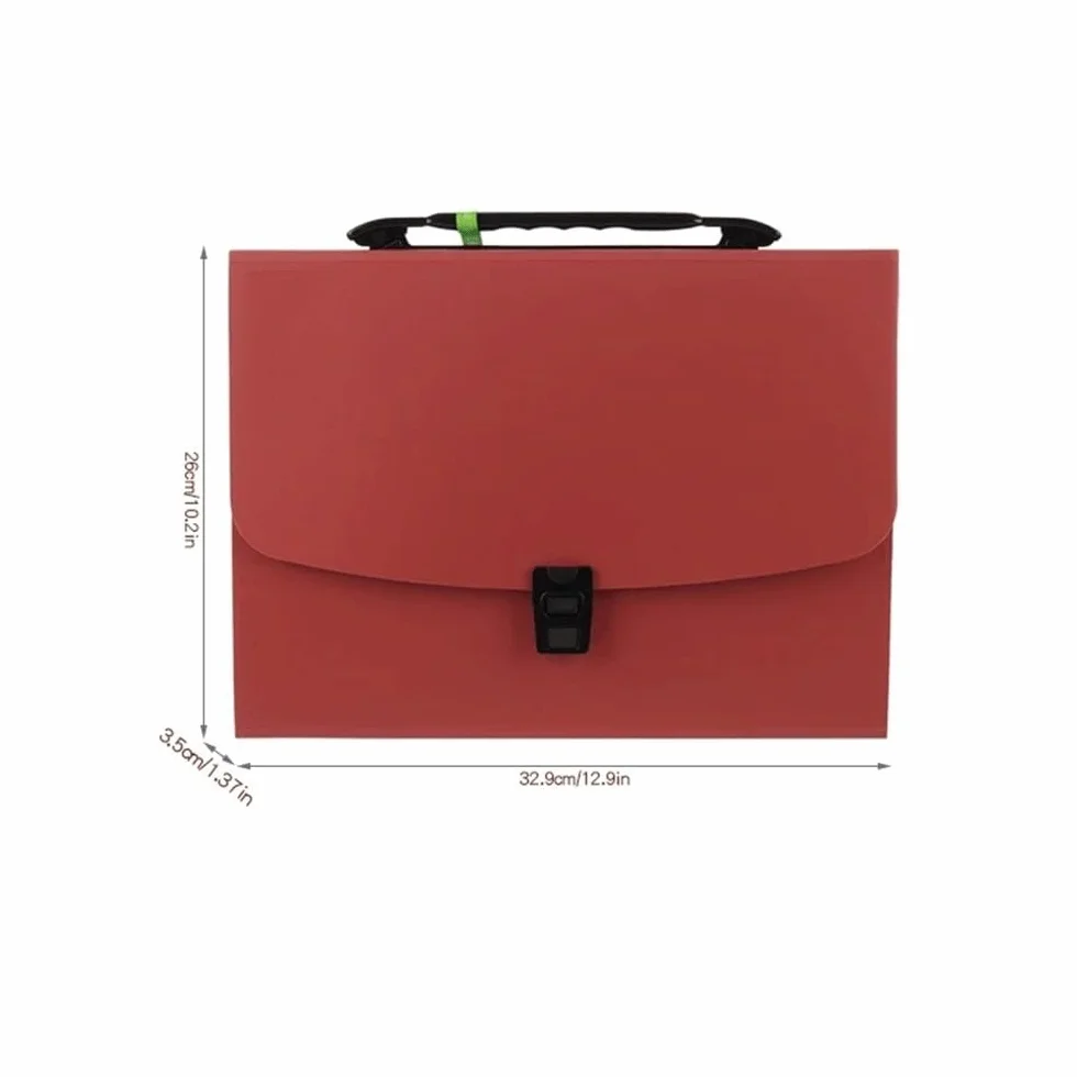 Ampie applicazioni Cartella espandibile portatile in formato A4 con 13 tasche, borsa for documenti in carta, ufficio, scuola, studenti(Nero)