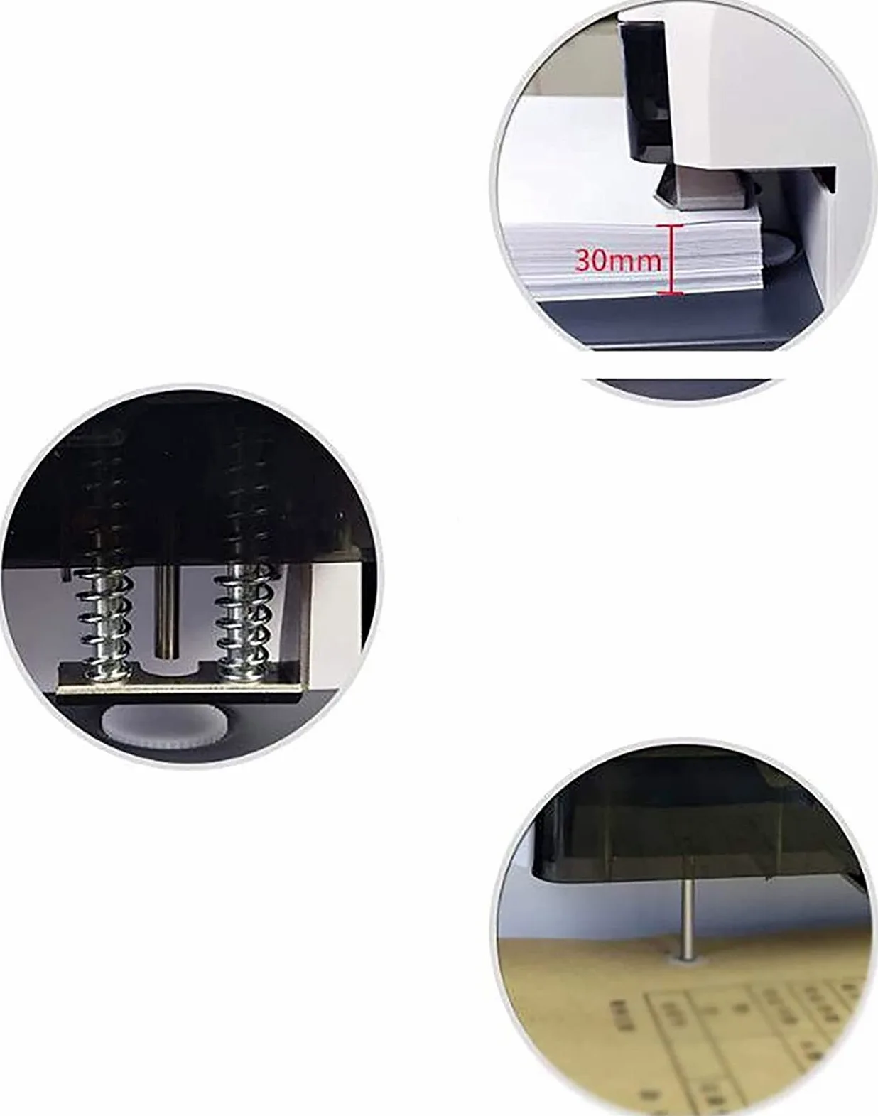 Accessori per Ufficio, rilegatrice per carichi Pesanti Rilegatrice Bianca Pettini Buono finanziario Manuale Rilegatrice Veloce Rilegatrice Manuale Punzonatrice (Color : White, Size