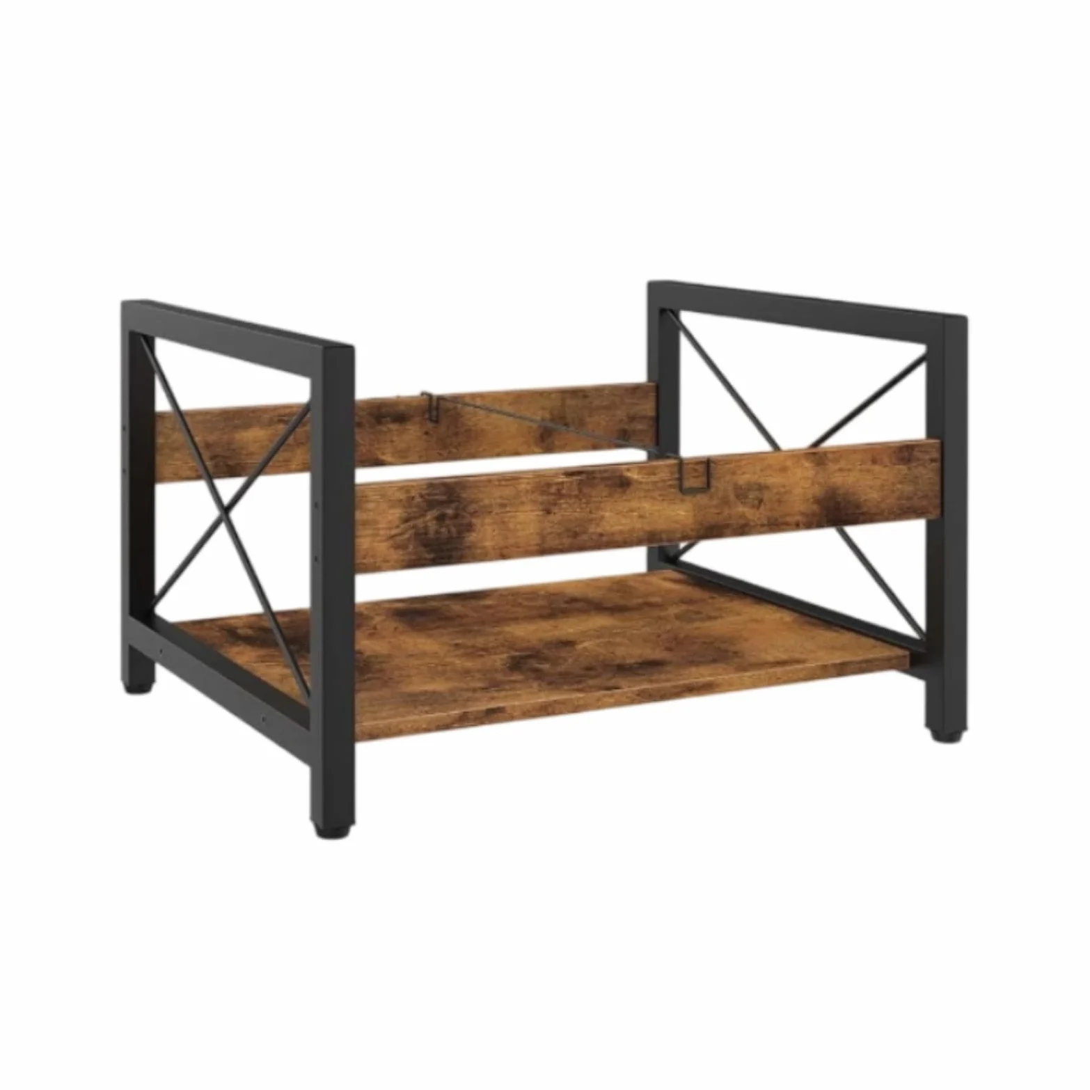 TISHITA Cd Storage Shelf Scaffale Vinili Portariviste Porta Album Portadocumenti con Cornice E Legno Effetto per Tenere Ordinata La Scrivania Stile Industriale Adatto a Ufficio