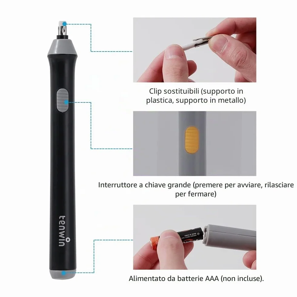 Kit gomme elettriche a batteria 22 pezzi intercambiabili per artisti schizzi