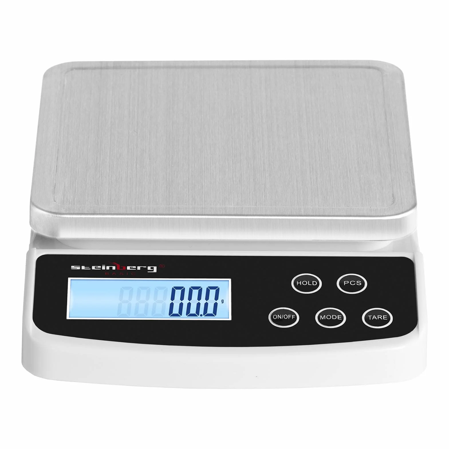 Steinberg BASIC SBS-LW-5000/100 Bilancia Elettronica Digitale Pesalettere 5 kg 0,1 g Schermo LCD Retroilluminazione Argento