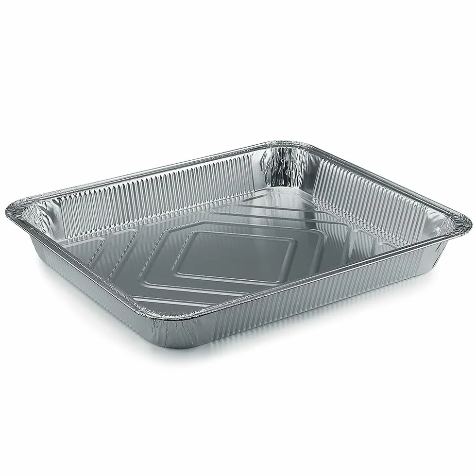 Kasaleti 40 Vaschette in Alluminio Rettangolari per Alimenti, Diverse Dimensioni, Argentate, Takeaway (12 Porzioni)