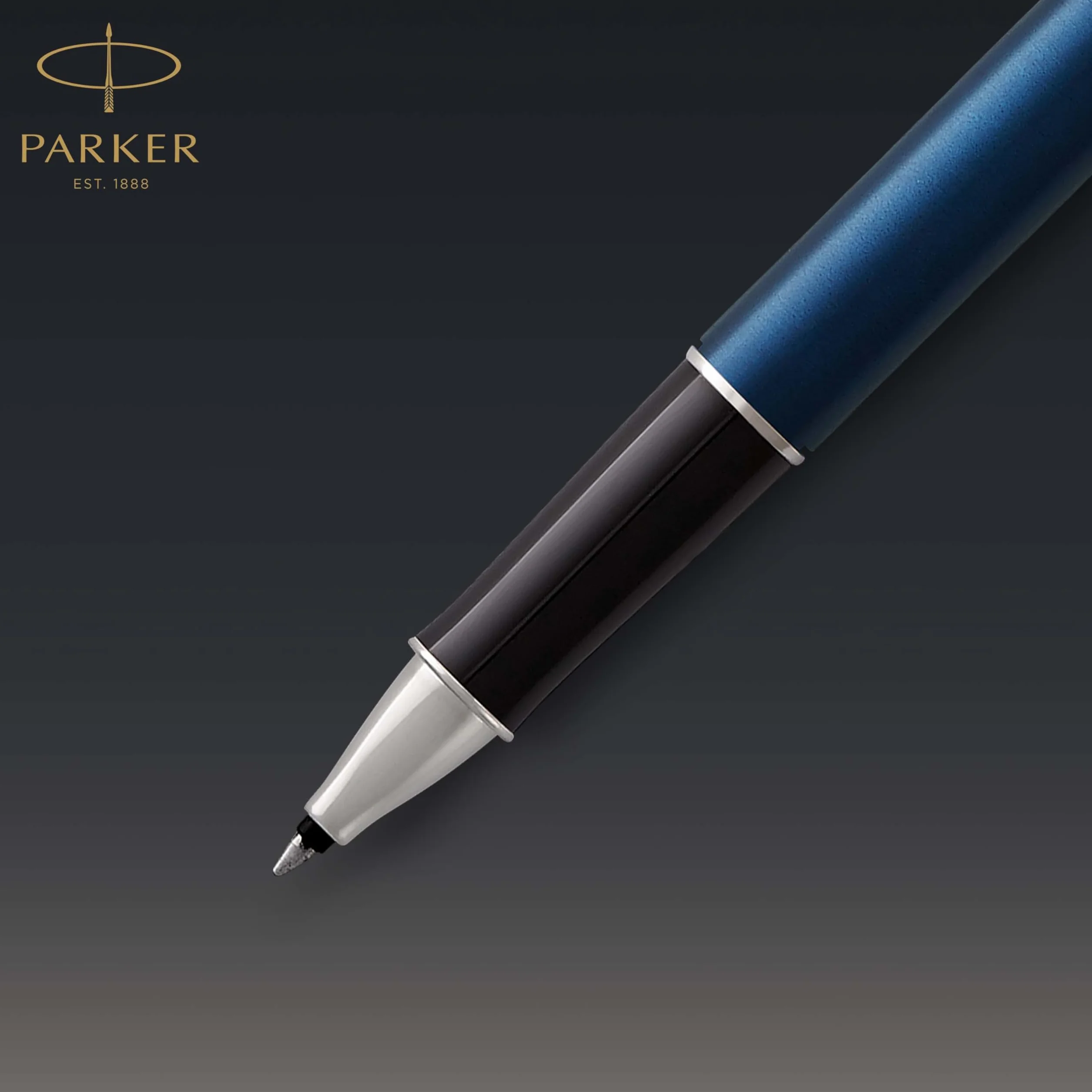 Parker Sonnet penna roller | laccatura di colore blu con finiture in palladio | pennino sottile | Confezione regalo