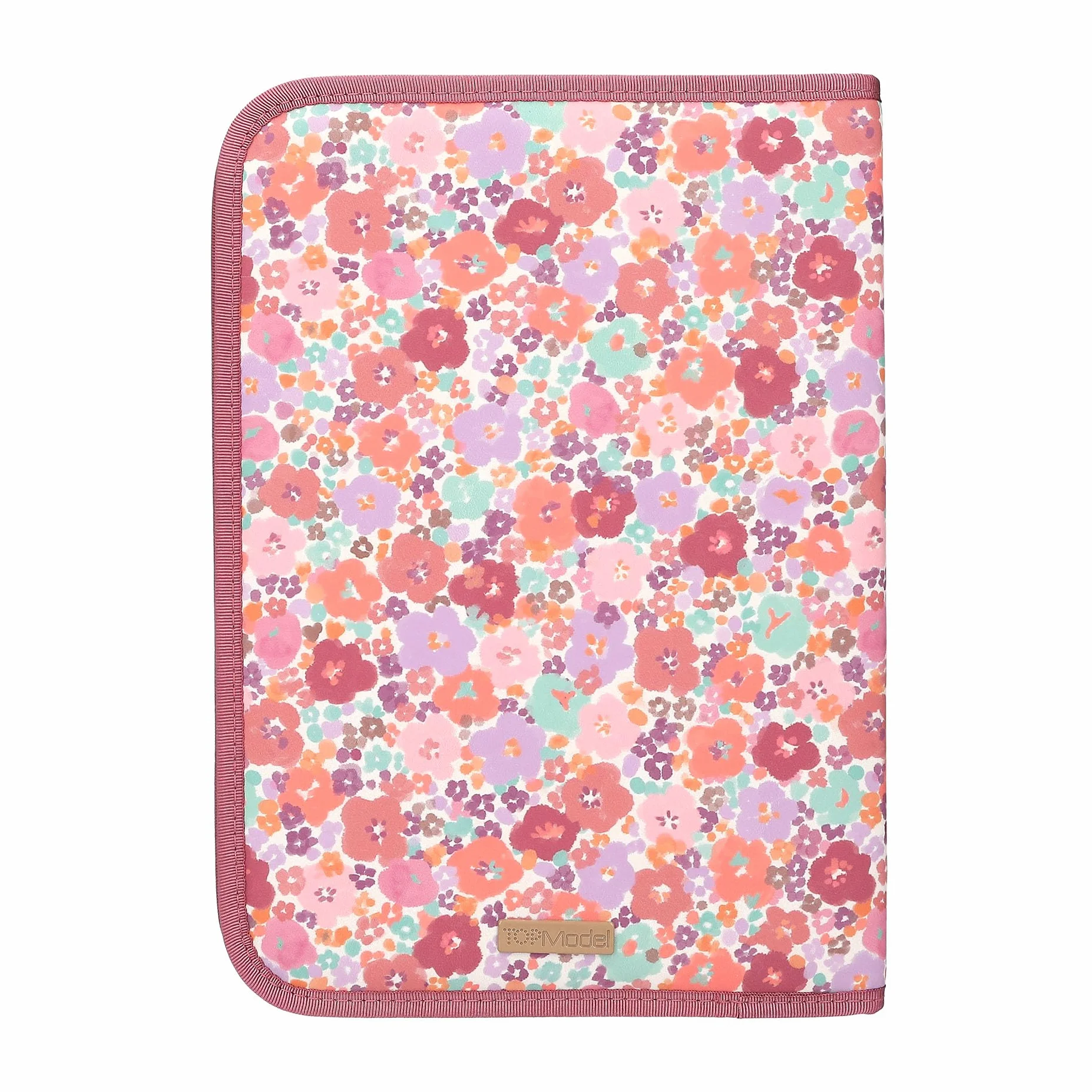 Depesche 13056 TOPModel Floral - Astuccio per matite in Rosa Scuro, con Motivo a Modella, Glitter e Fiori, Astuccio con matite Colorate, Righello, Forbici e Molto Altro.