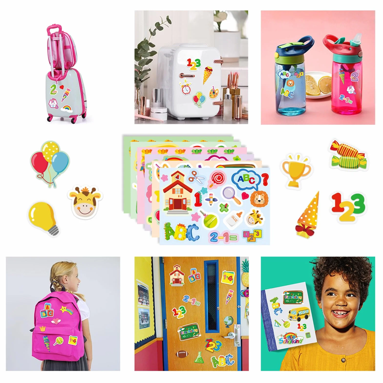 ALEGRE® Adesivi decorativi per l'inizio della scuola, set per ragazze e ragazzi