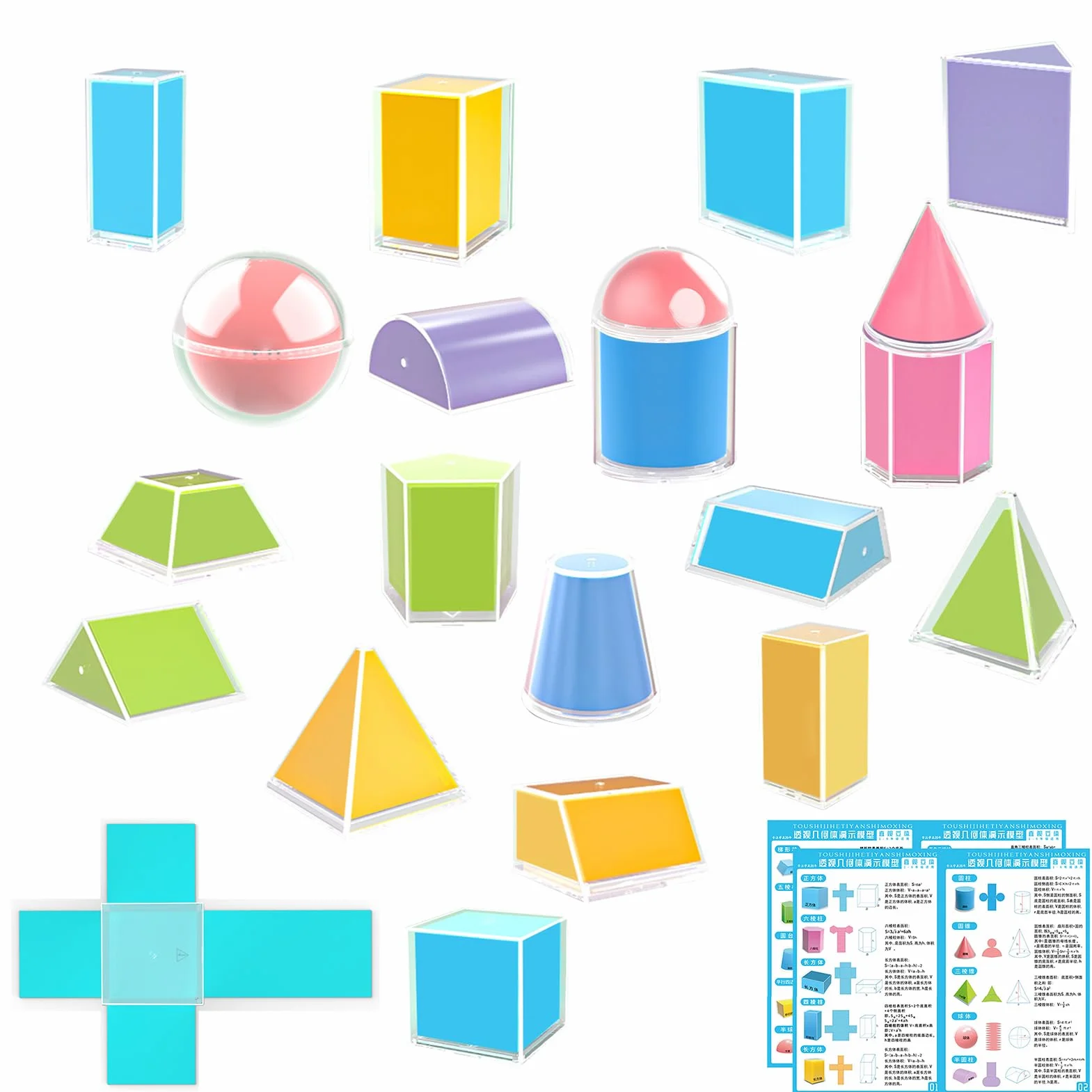 Solidi Geometrici 20 Pezzi Apprendimento Prospettiva Forme Geometriche Matematiche Scuola Educazione