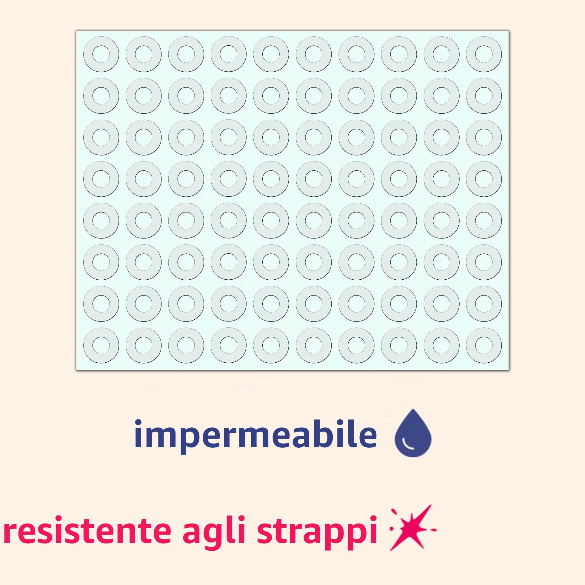 Trasparenti Salvabuchi Fogli Rinforzi 13mm 2000 Pezzi