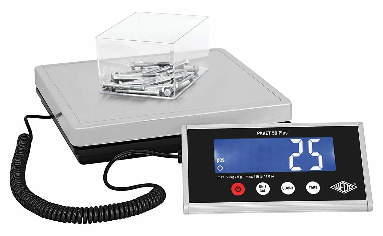 Bilancia per pacchi 50 Plus 50 kg/5 g incl. alimentatore di rete, argento/nero