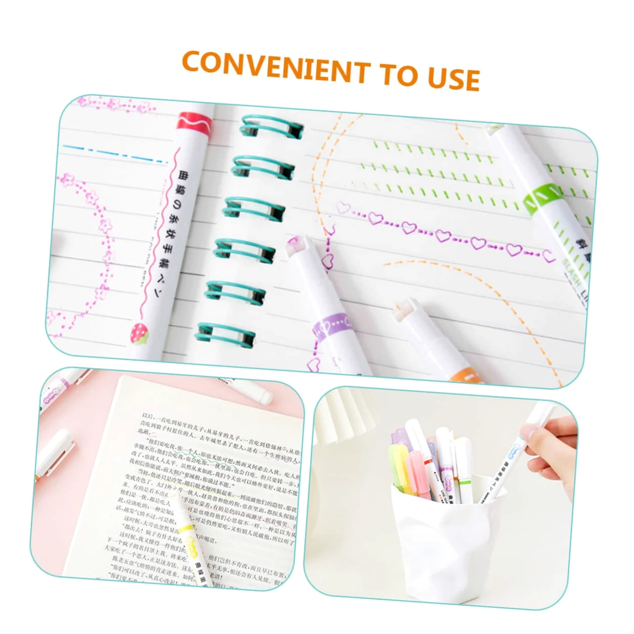 STOBOK 18pezzi Evidenziatori Colorati Con Punta Fine e Design Per Note e Scrittura Per Studenti Artisti e Lavoro Creativo