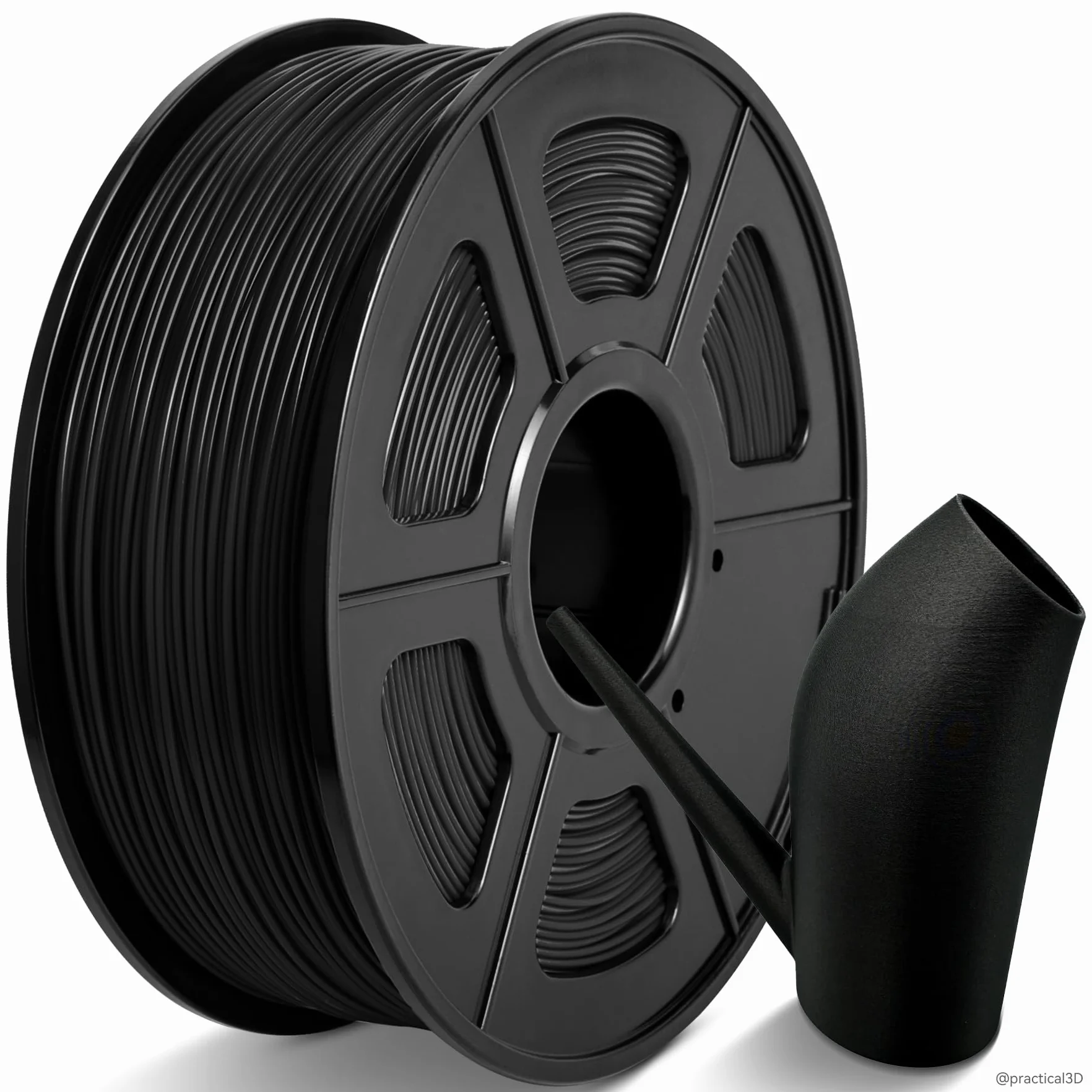 TECBEARS Filamento ABS 1,75mm 1KG Nero, Alta Resistenza e Tenacità, Resistenza Alle Alte Temperature, Anti-curvatura, Precisione Dimensionale +/-0,03mm, Filamento Stampante 3D