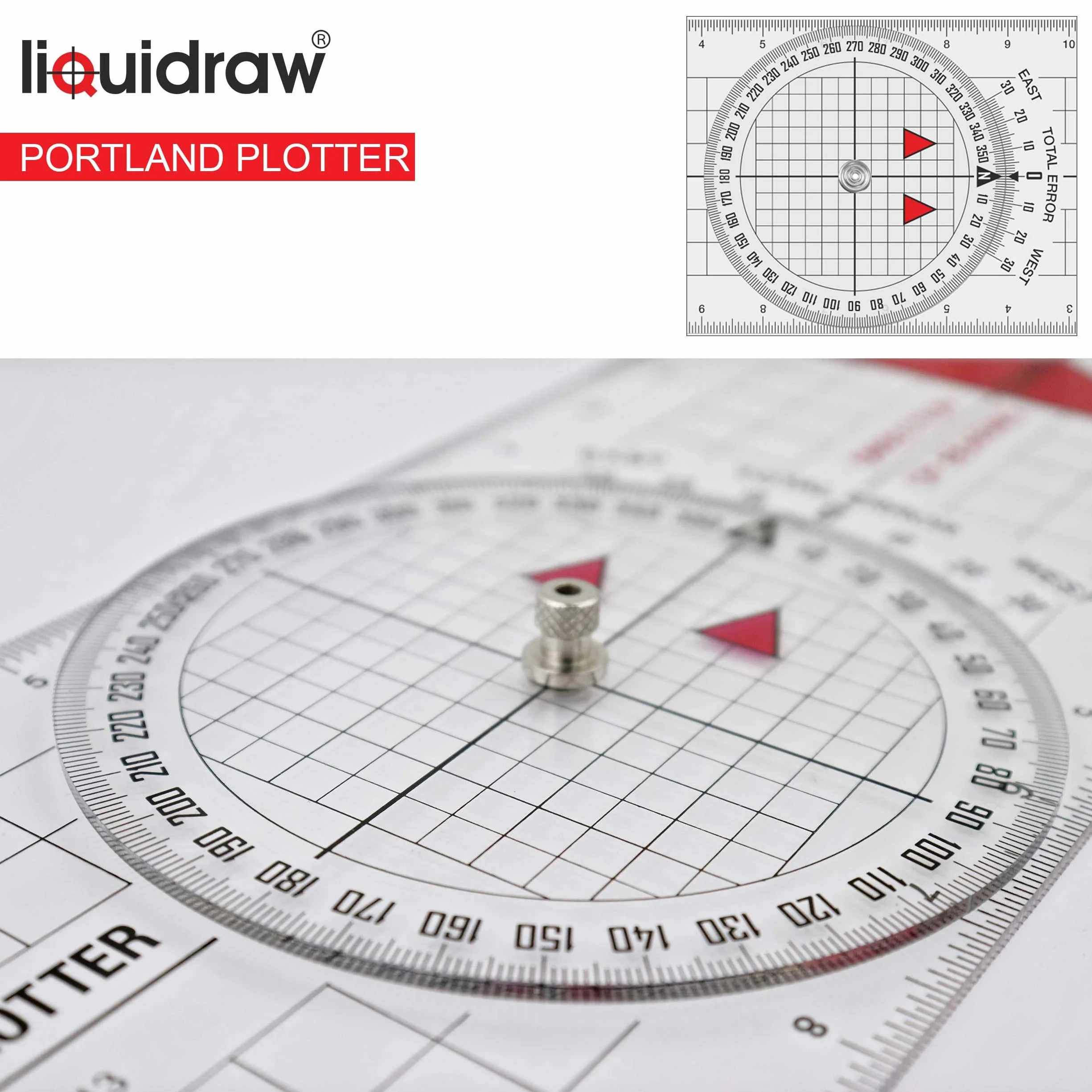 Liquidraw Kit di Navigazione - Divisore per Navigazione, Goniometro con una Mano Singola, Divisore Dritto in Ottone Massiccio, 20,3 cm