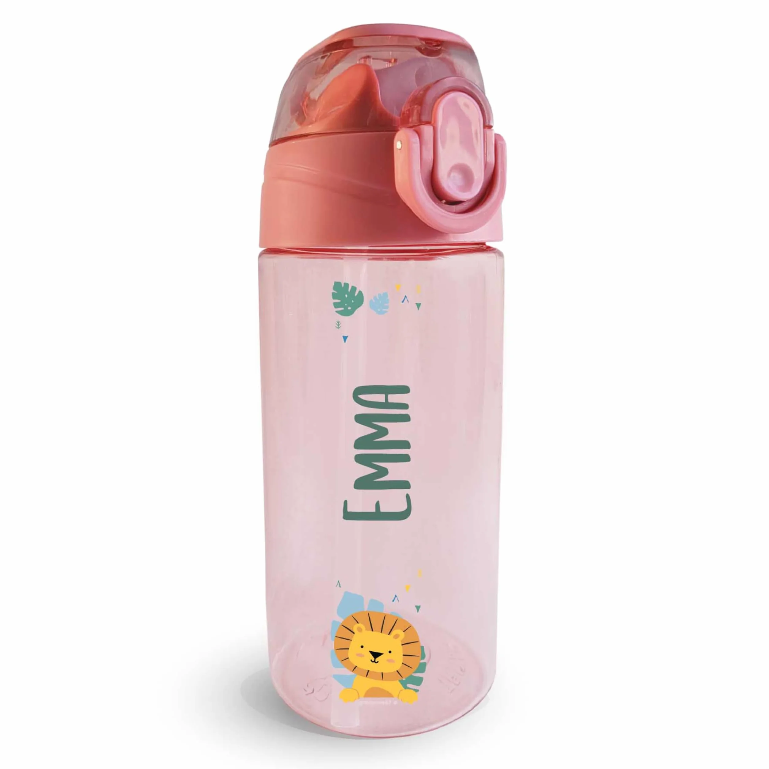 Borraccia Personalizzata per Bambini 450 ml Rosa Antico Senza BPA Lavabile in Lavastoviglie