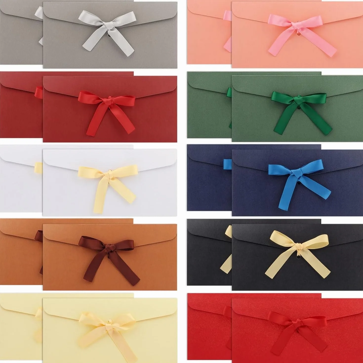 WUBAYI 20 buste colorate in carta kraft vintage 22 x 11 cm per inviti fatti a mano biglietti di nozze vacanze 10 colori