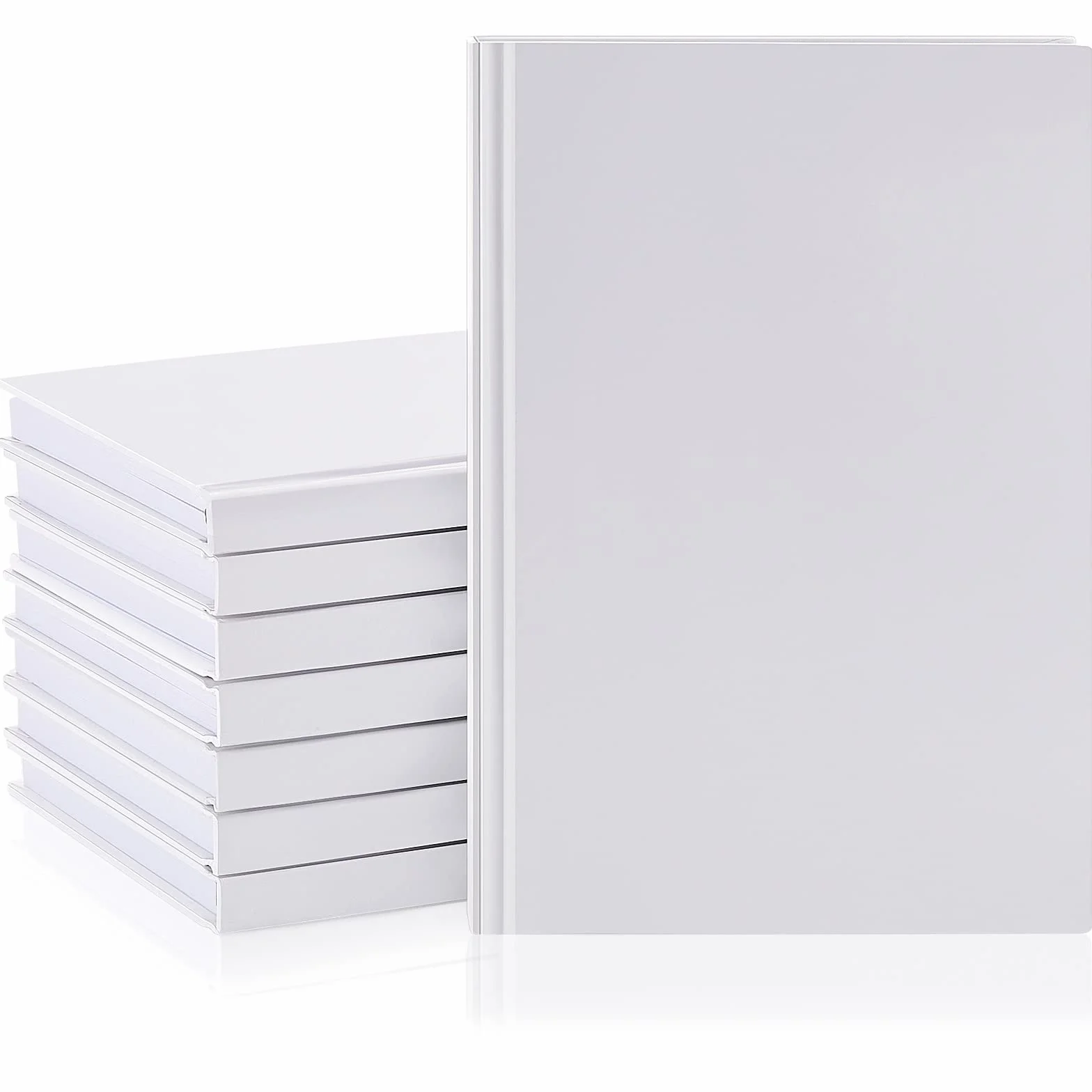 Henoyso 8 quaderni A5 bianchi, 100 fogli/200 pagine non foderate, quaderni in carta kraft, con copertina rigida, per scrivere e disegnare, per regali, studenti, scuola, ufficio, 21,1 x 14,5 cm (bianco