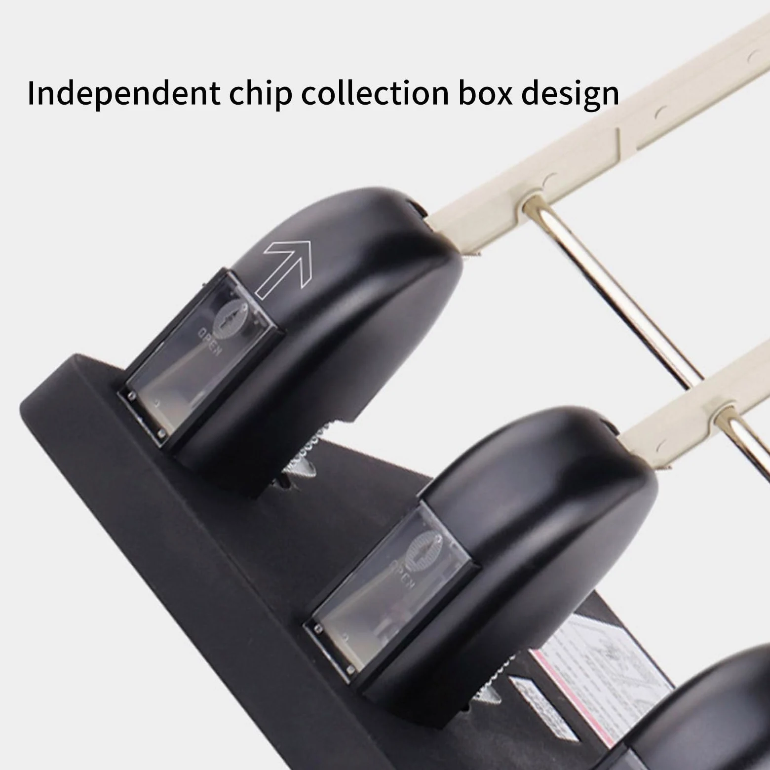 Perforatrice a 2 fori per servizio, capacità 150 fogli, perforatrice per carta, impugnatura ergonomica, per risparmiare manodopera, punzoni industriali con vassoio per coriandoli