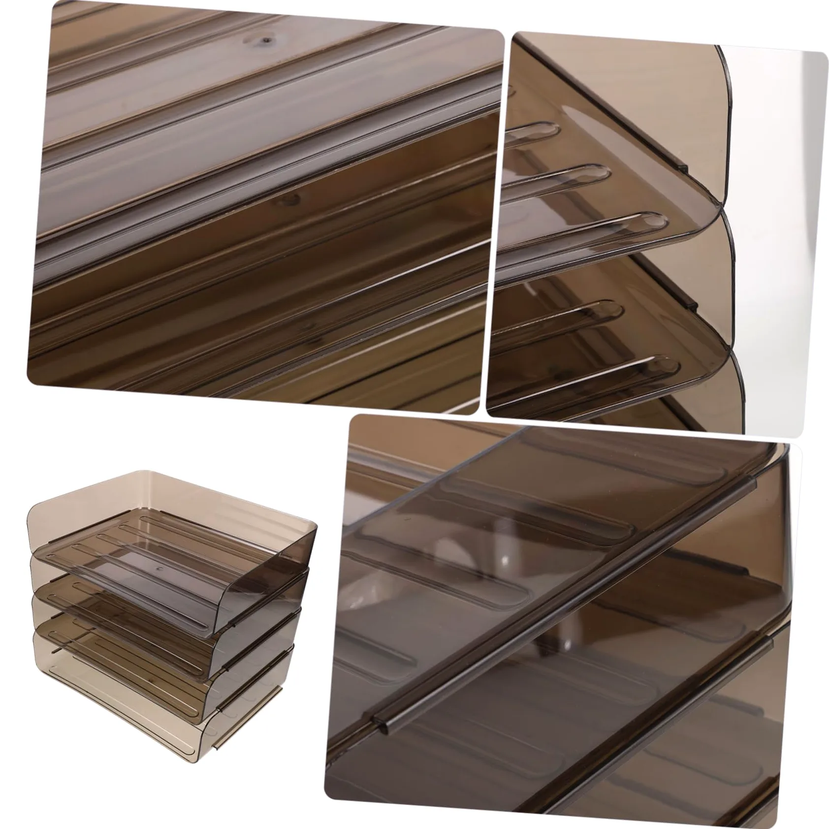 Document Holder in Acrilico Coffee, Desk File Organizer Multilayer | Back To School Party, Organizer per Libri per Scrivania, Organizzatore di File Chiaro