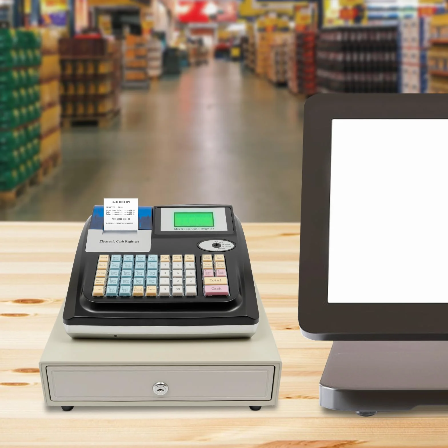 Registratore di cassa POS System Registratore di cassa gastronomia al dettaglio con display LED a 48 tasti