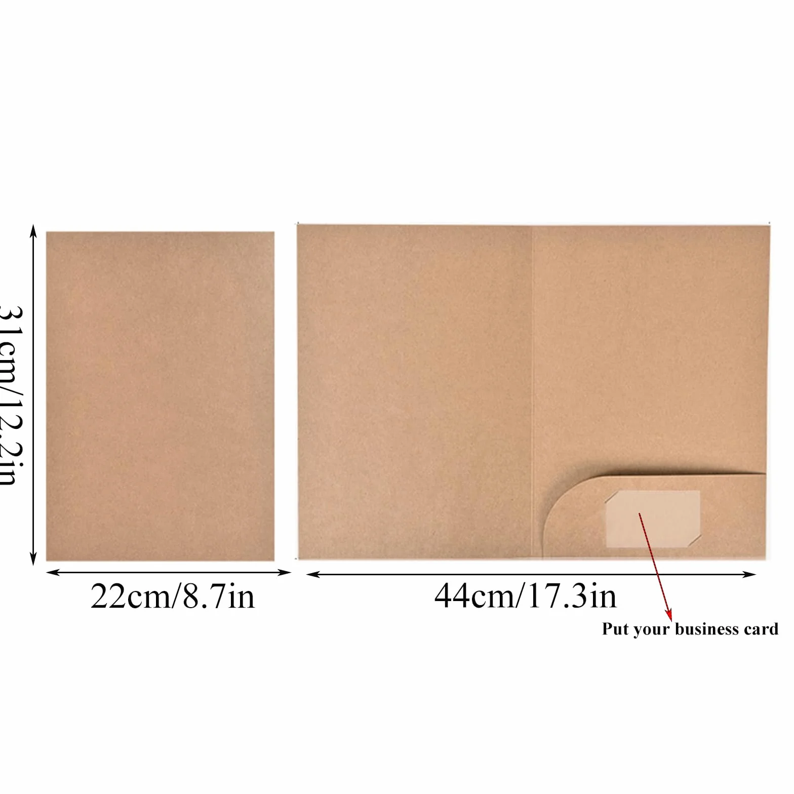 Cartellina Portadocumenti a4 Cartoncino A4 File di Carta kraft 350 gsm con Tasche Scomparto per Presentazioni, Progetti e Documenti, Cartelline in Cartoncino (20, Marrone)