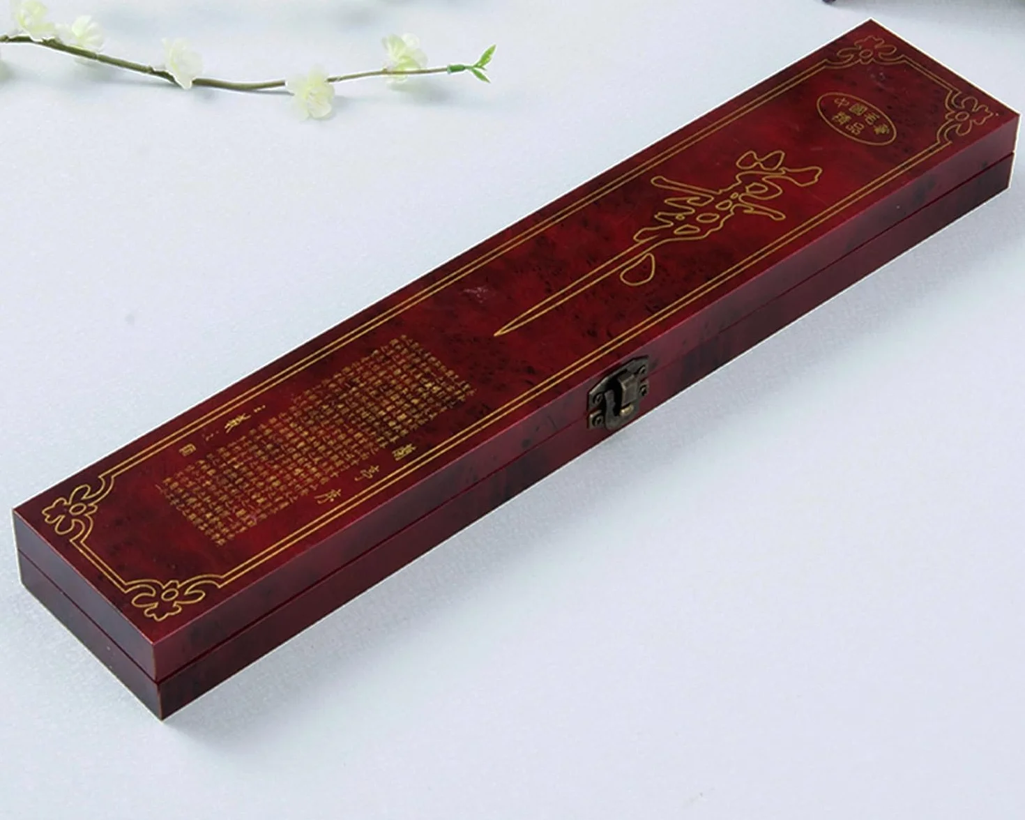 Set di 2 pennelli per calligrafia cinese, capelli naturali e lana, con custodia in legno 514320