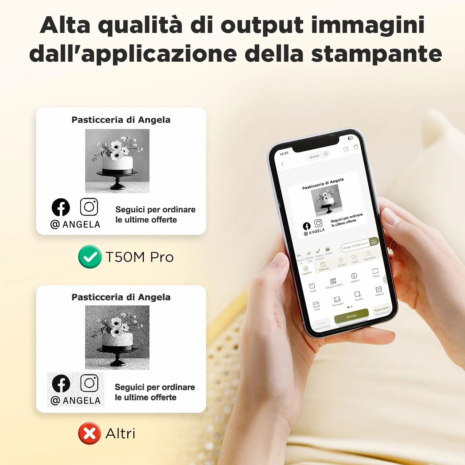 SUPVAN T50M Pro Etichettatrice Bluetooth Nastro 30 Caratteri 700 Icone senza Inchiostro