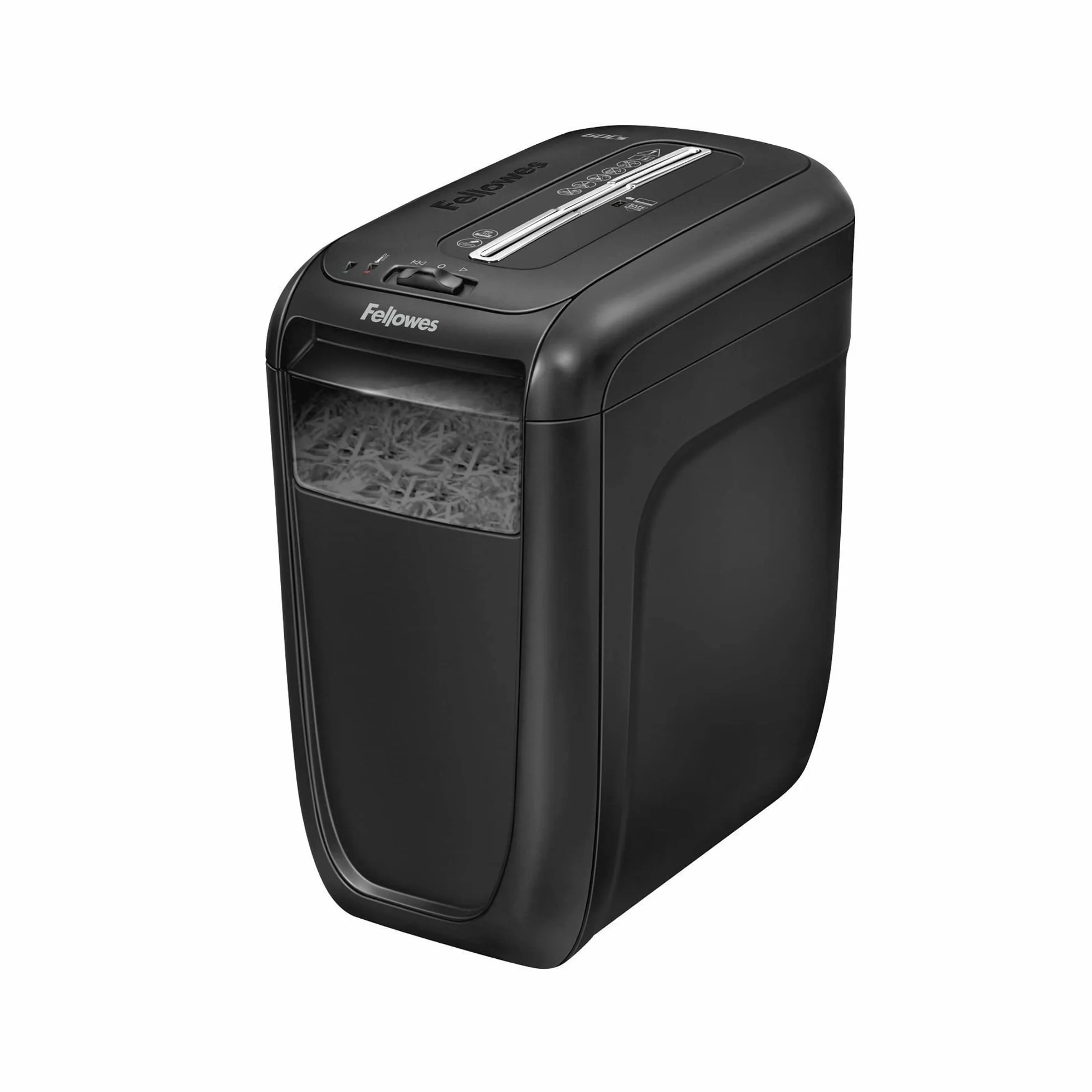 Fellowes distruggi documenti a frammento 60Cs, 10 fogli, per casa e piccolo ufficio, uso personale, cestino da 22 litri, distruggidocumenti con tecnologia Safesense, nero