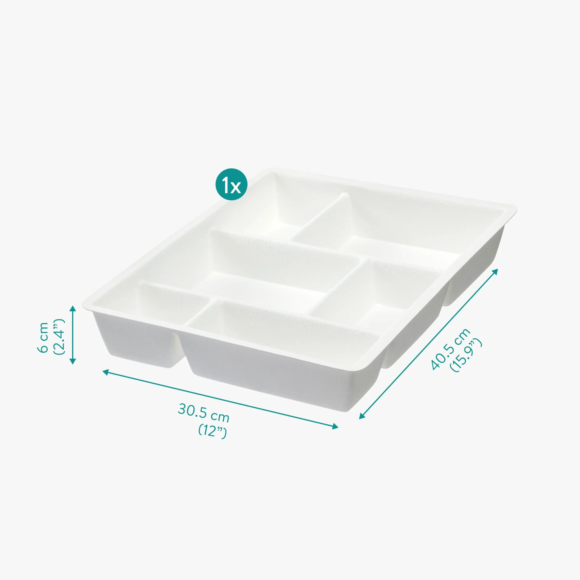 Navaris Organizer Cassetti Scrivania Divisori per Cassetti Ufficio 40,5 x 30,5 x 6 cm Bianco