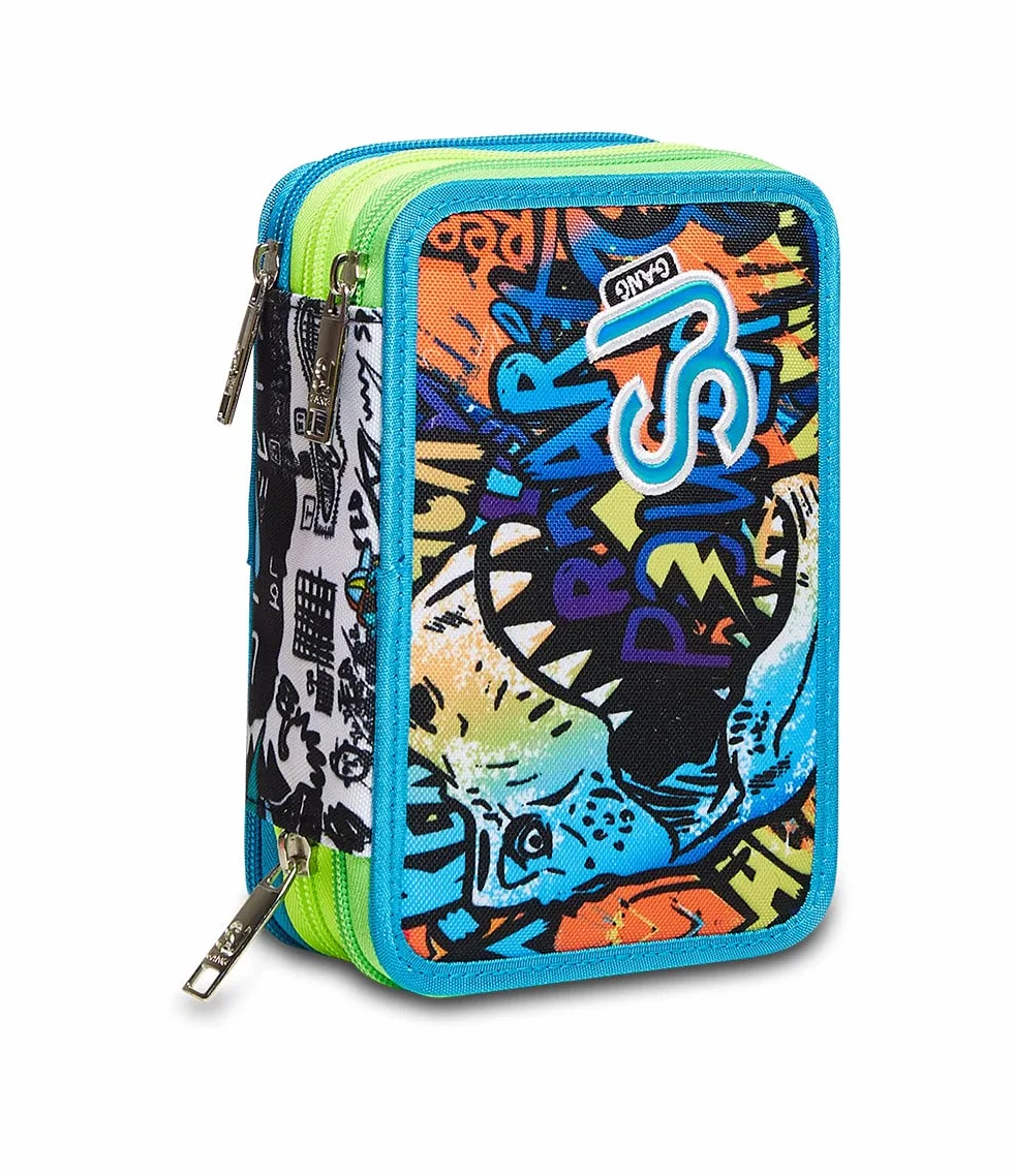 SJ GANG STYLE JAM GANG Ast.3 Zip Sj Gang Flip-3d Da Sj Boy AST.3 ZIP SJ GANG FLIP-3D DA SJ BOY, Unisex - Bambini e ragazzi, Multicolore (Jet Black), Taglia Unica