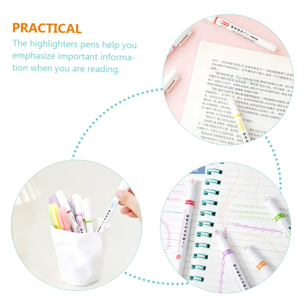 STOBOK 18pezzi Evidenziatori Colorati Con Punta Fine e Design Per Note e Scrittura Per Studenti Artisti e Lavoro Creativo