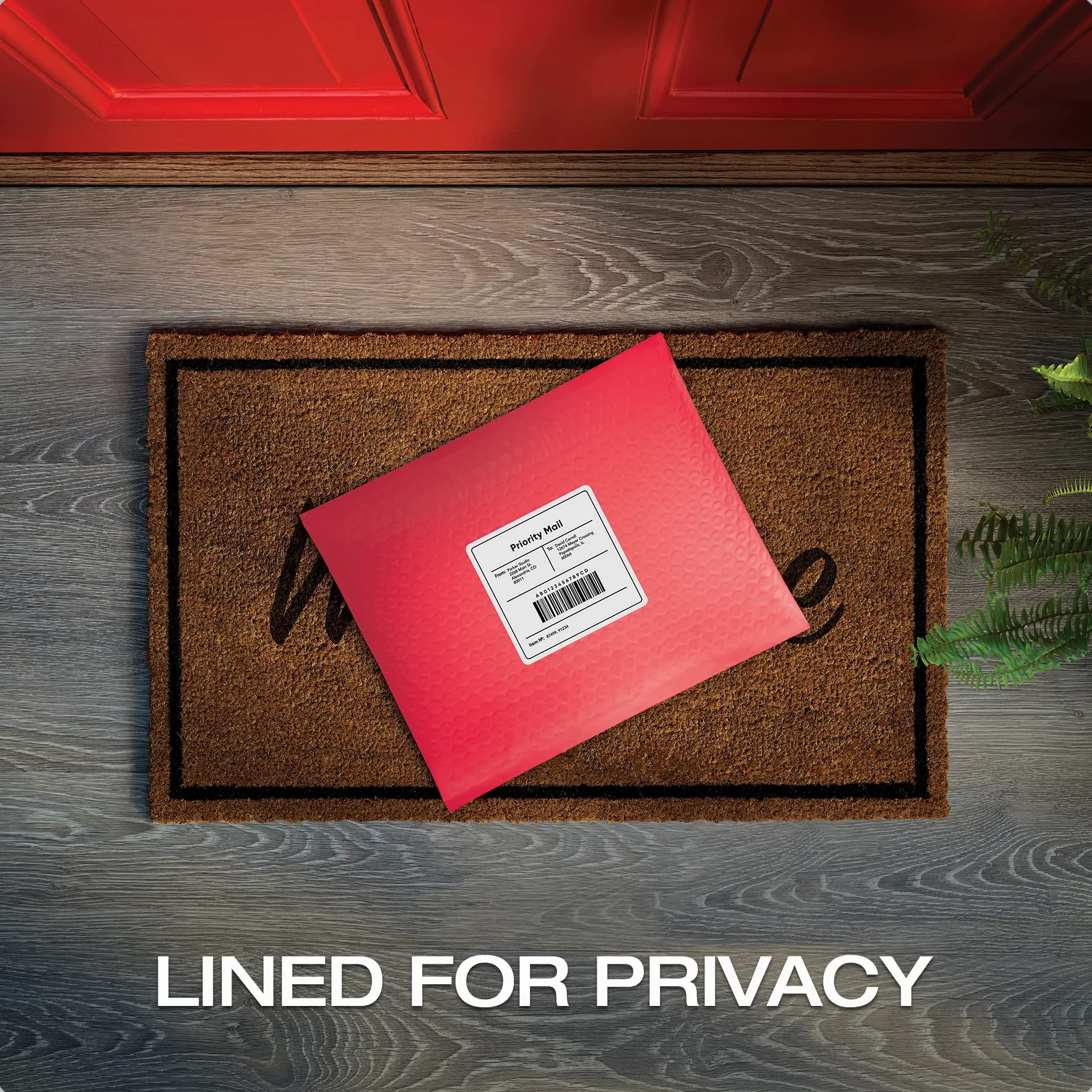 Quality Park Bubble Mailers, 8,25 x 11 buste di spedizione, resistenti all'acqua in poliestere rosso buste imbottite, chiusura a strisce Redi, 25/scatola (QUA85869)